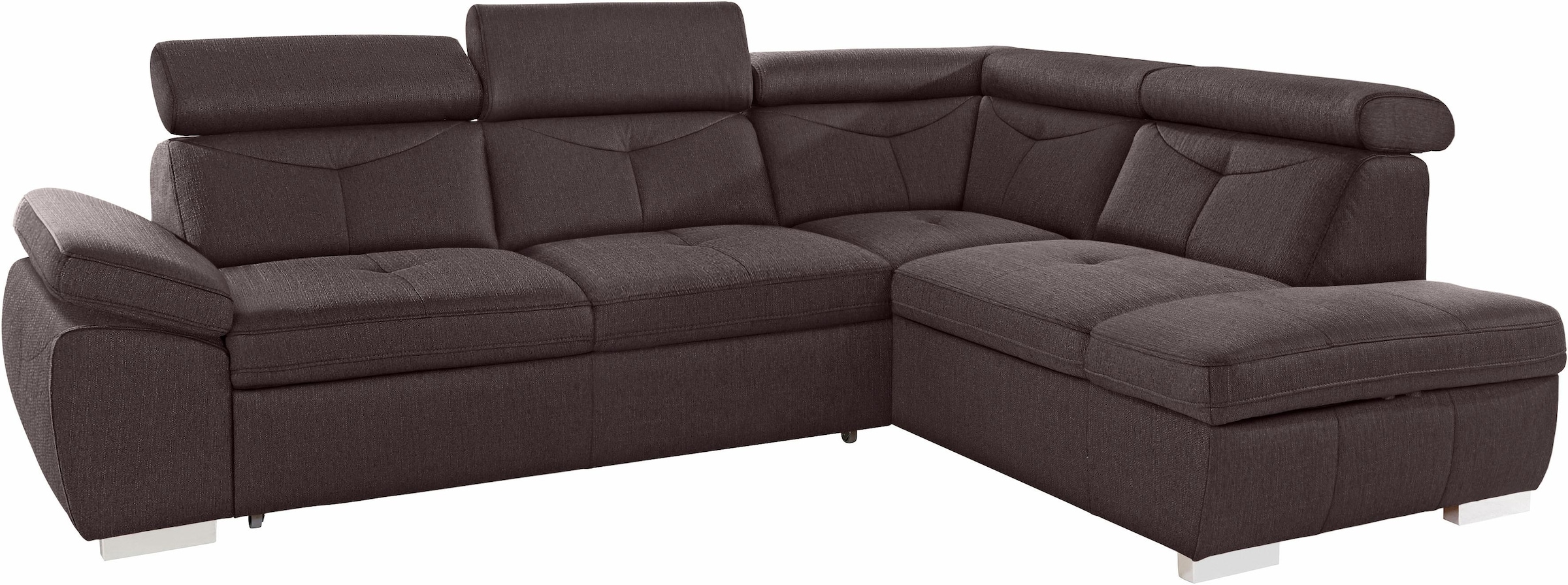 exxpo - sofa fashion Ecksofa »Spring, super bequem und komfortabel mit Armteil- und Kopfteilfunktion« wahlweise mit Bettfunktion und Bettkasten, L-Form