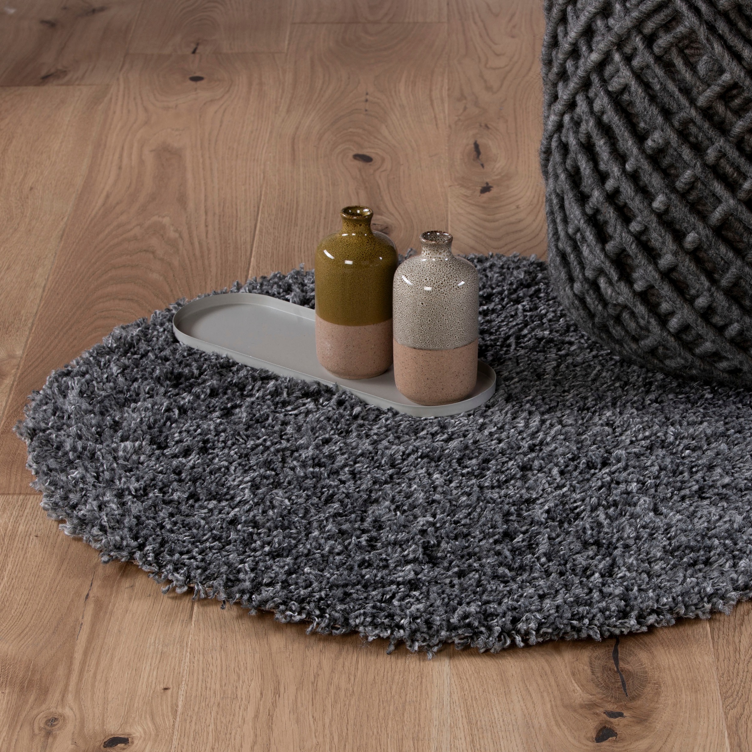 Image of Obsession Hochflor-Teppich »My Candy 170«, rund, 26 mm Höhe, Uni-Farben, mit leichtem Glanz, ideal im Wohnzimmer & Schlafzimmer bei Ackermann Versand Schweiz