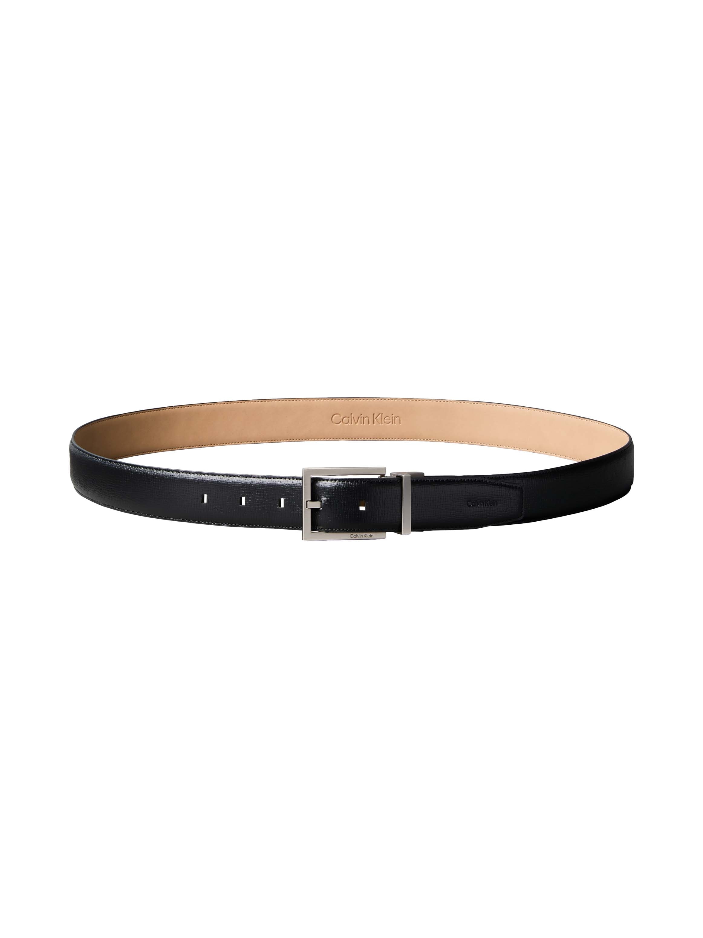 Calvin Klein Ceinture en cuir »SQUARE BUCKLE SAFFIANO 32MM ADJ« Grössenverstellbar mit Metallschliesse