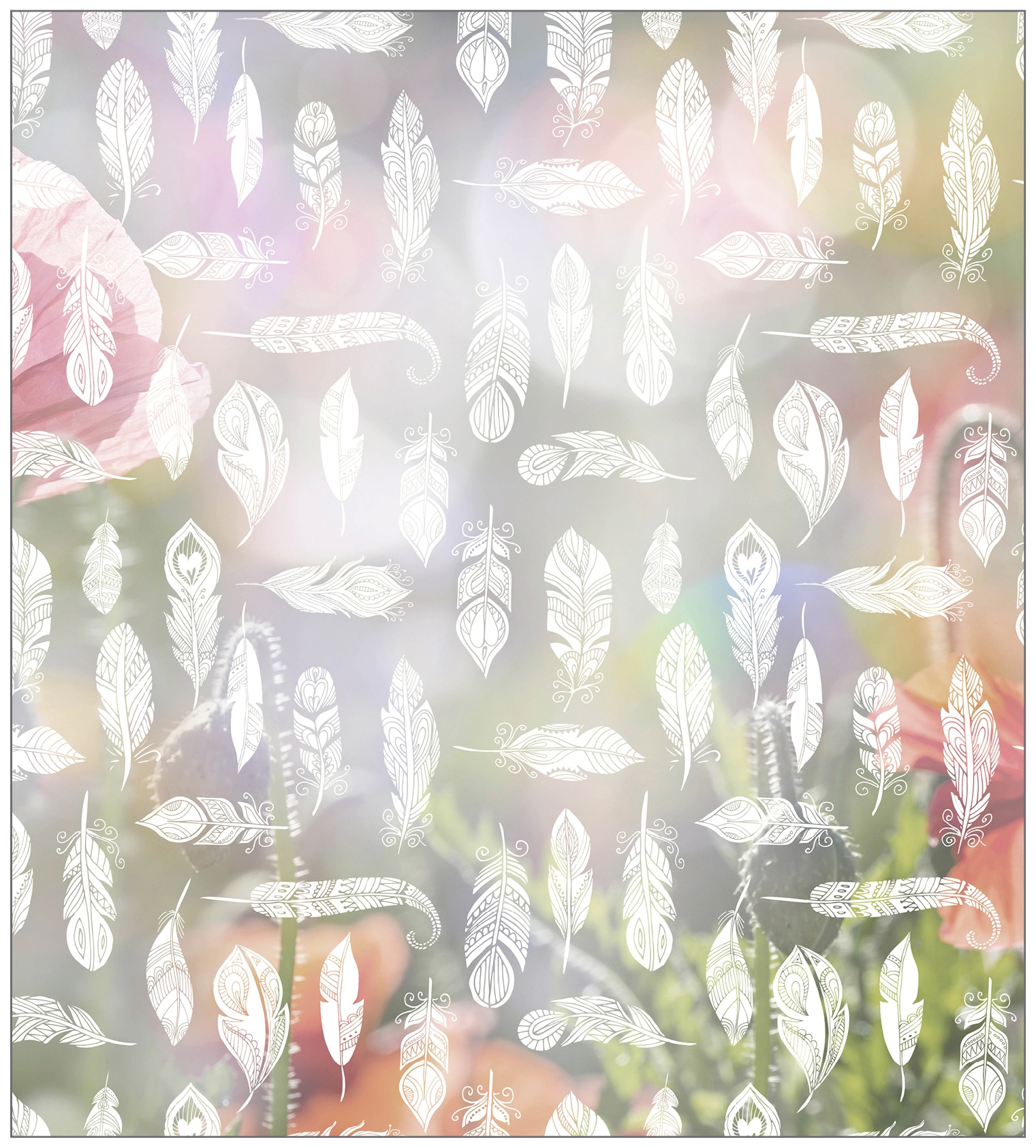 MySpotti Fensterfolie haftend x 90 cm, white«, 100 bequem kaufen haftend, statisch halbtransparent, glattstatisch Feathers »Look