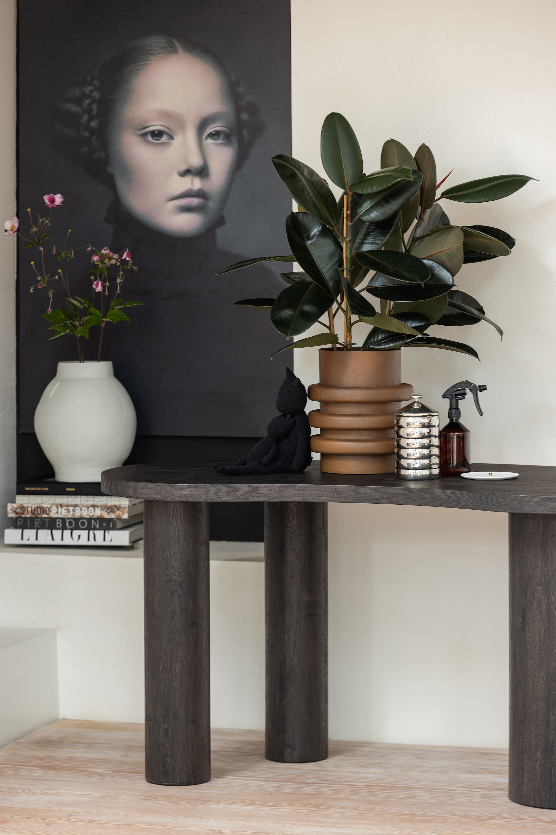 WOOOD Schreibtisch »Maan aus MDF mit 3D-Papierbelag, organische Form 150x70x75 cm« Tragkraft 100 kg, einfach zu montieren, sichtbare Maserung