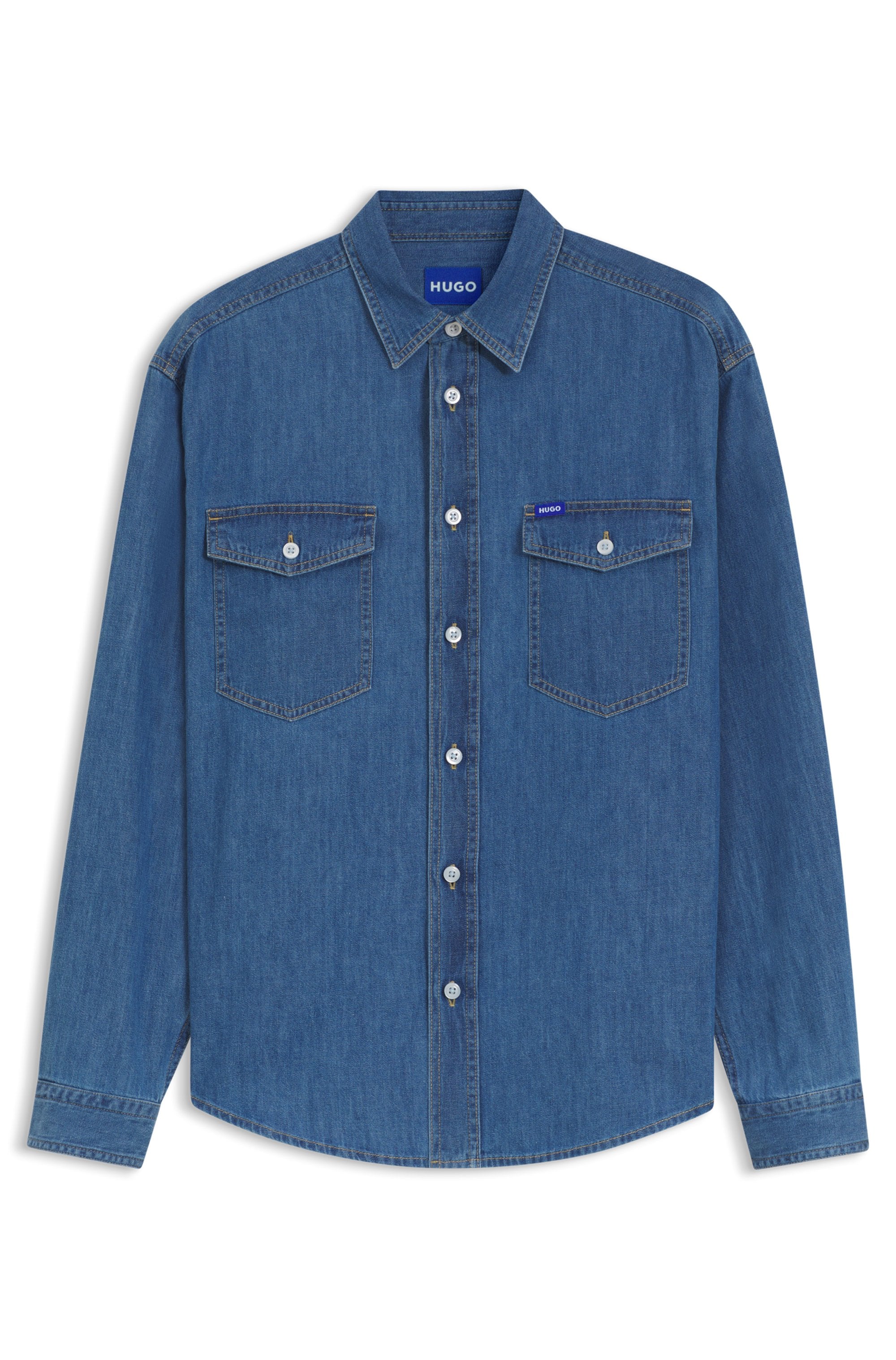 HUGO Blue Chemise en jean »Ebino« in cooler Waschung