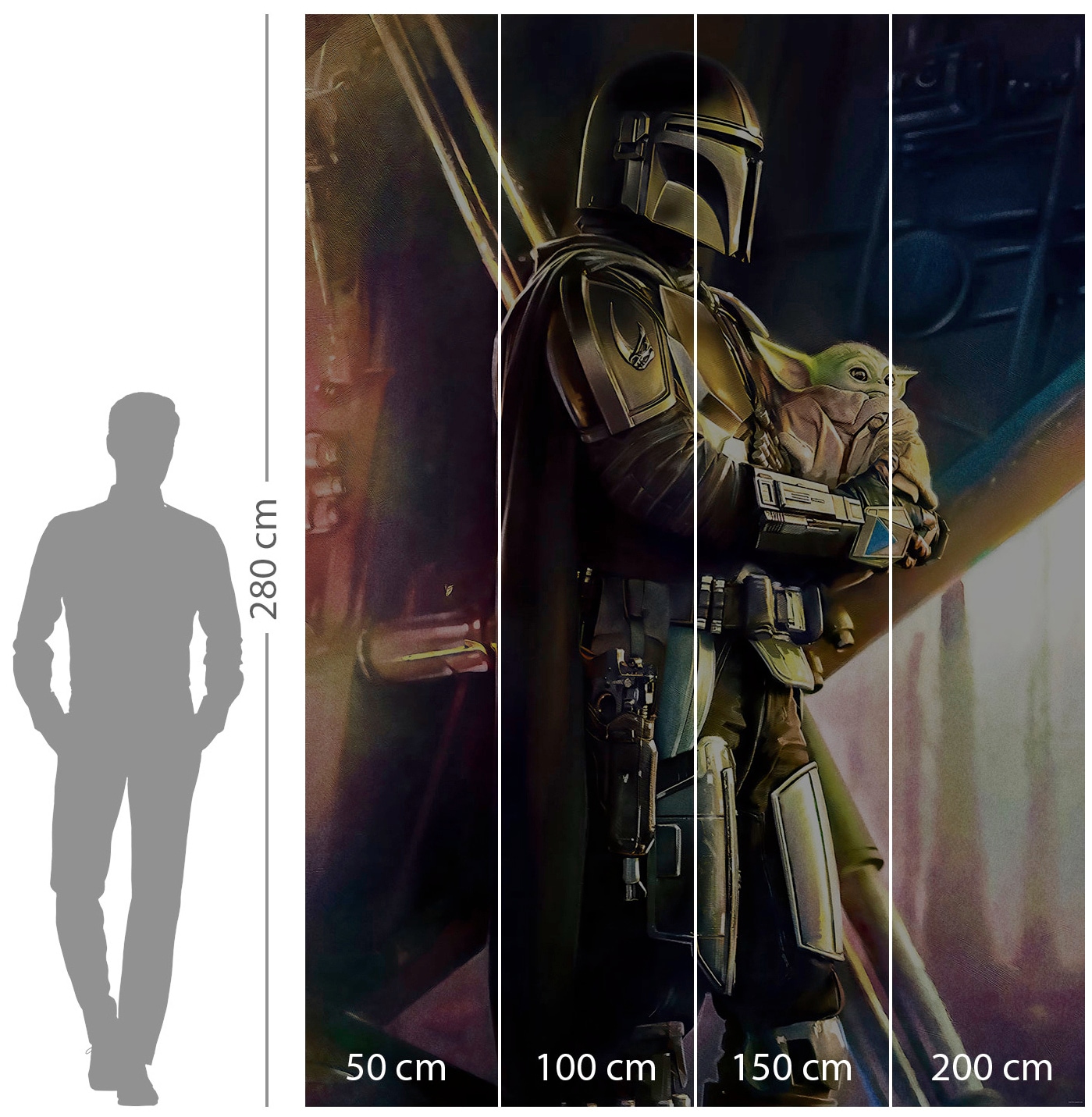 Komar Vliestapete »Digitaldruck Vlies - Mandalorian Savior - Grösse 200 x 280 cm«, bedruckt, Kinderzimmer