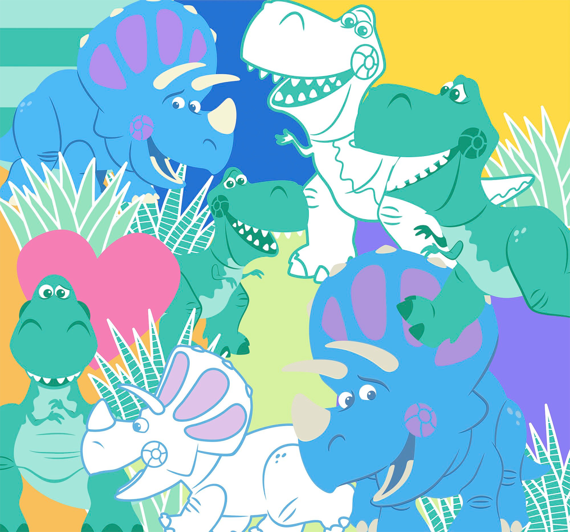 Image of Komar Fototapete »Toy Story Rex and Trixie«, bedruckt-Comic-Retro-mehrfarbig, BxH: 300x280 cm bei Ackermann Versand Schweiz