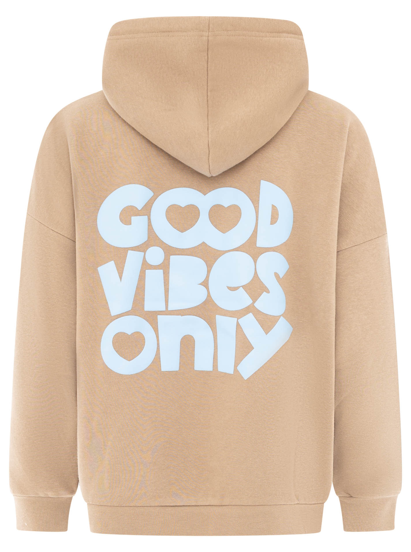 Zwillingsherz Hoodie »"GOOD VIBES"«, coupe oversize, capuche avec cordon, imprimé accrocheur, poche kangourou

