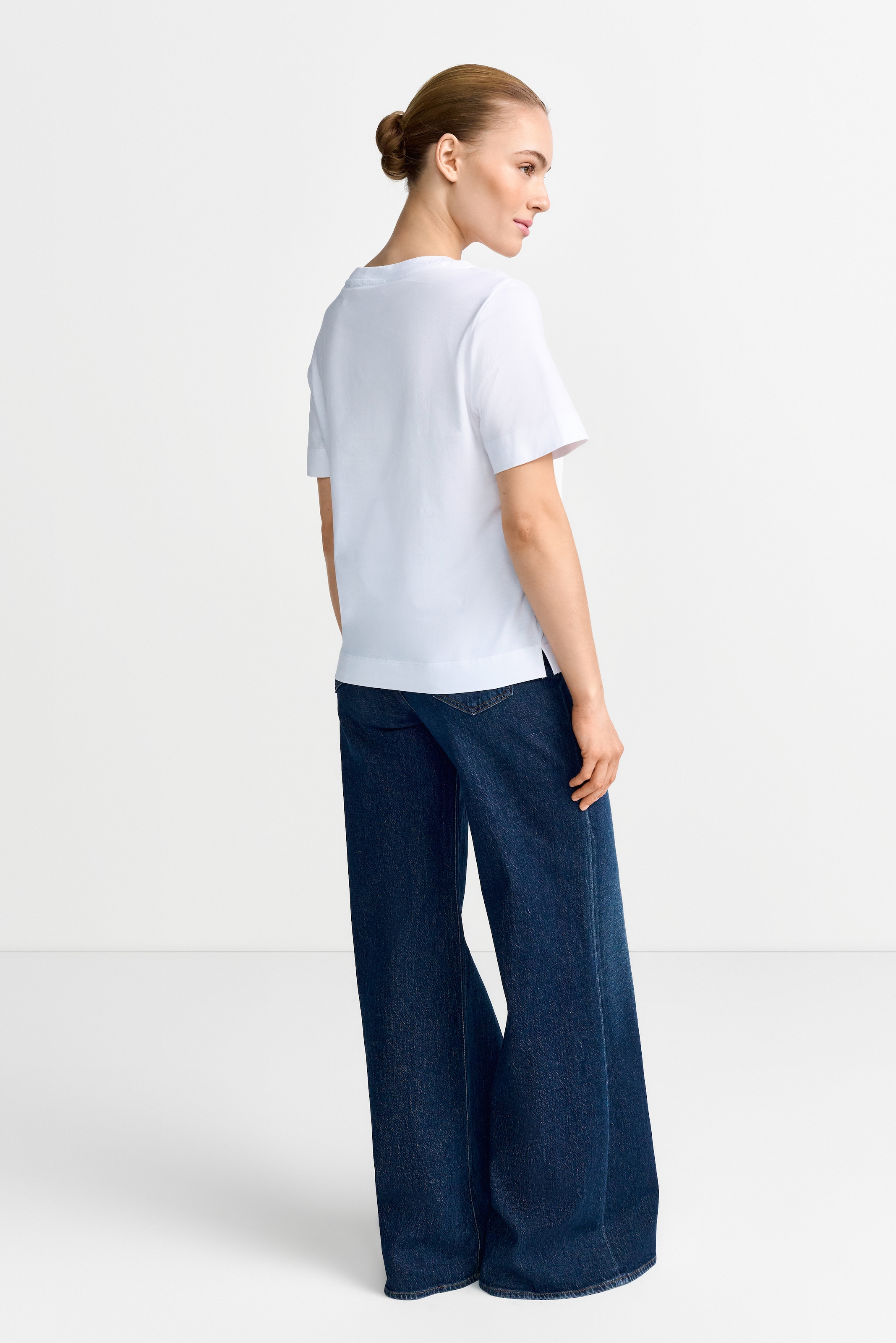 RICHROYAL T-Shirt mit grossem Frontmotiv mit Glitzersteinchen, aus reiner Baumwolle