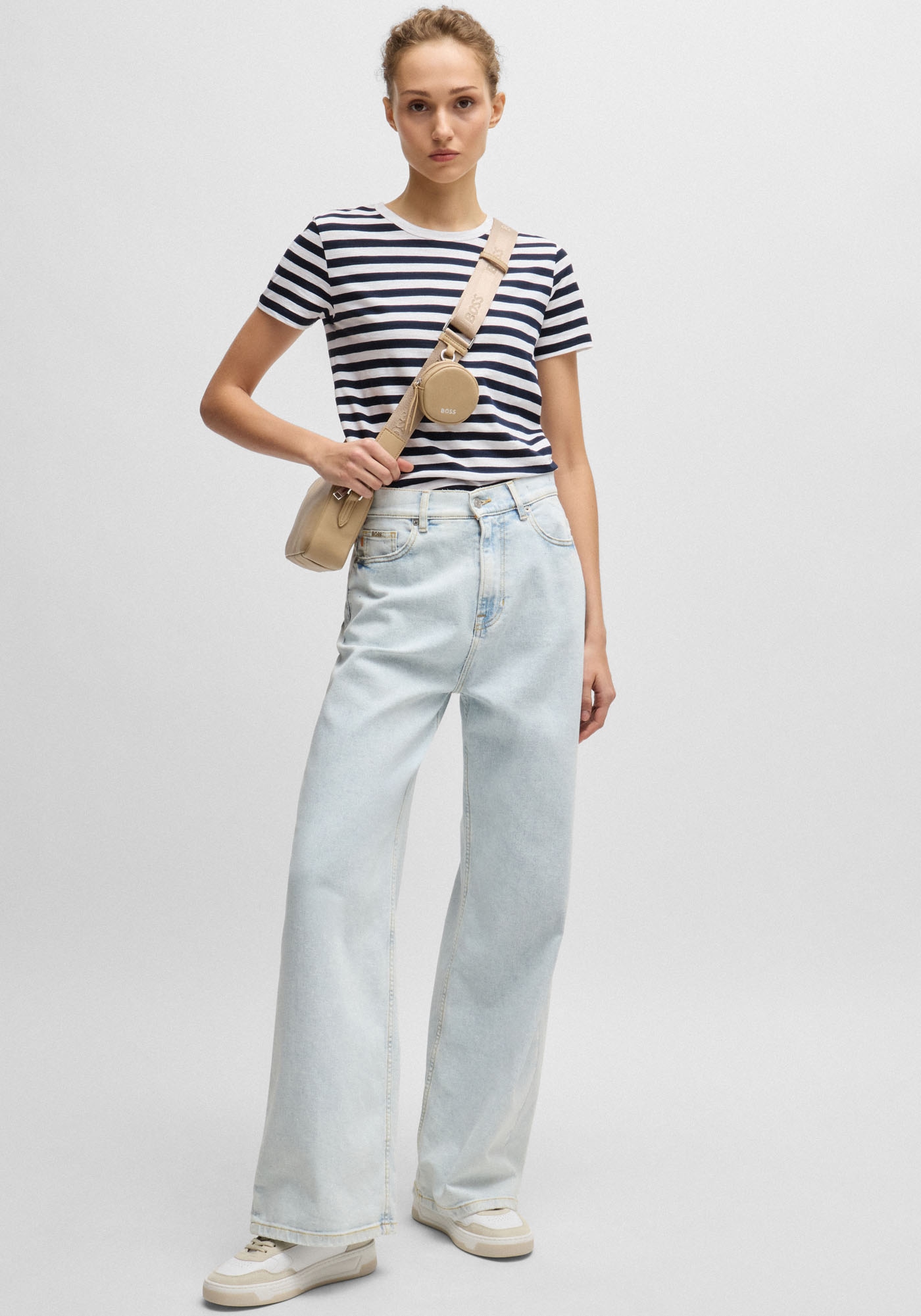 BOSS ORANGE T-shirt »Esla Striped Premium Damenmode« Premium Damenmode, im gestreiften Design