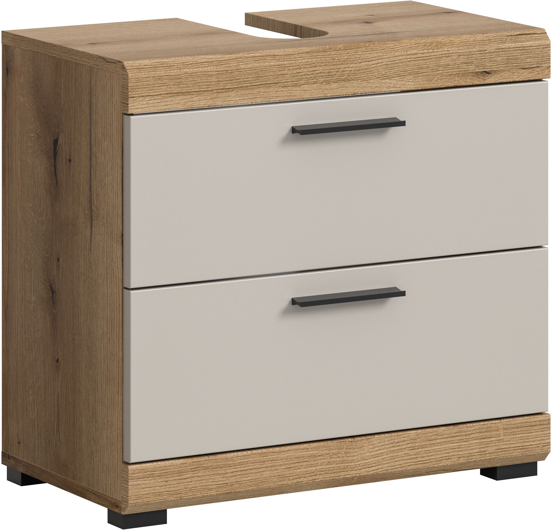 Image of welltime Waschbeckenunterschrank "SIENA, Breite 60cm, mit 2 Türen oder 2 Schubkästen, MDF-Front" TOPSELLER, mit Siphonausschnitt 10x25 cm, 1 Stk. tlg. in verschiedenen Farben erhältlich, Badmöbel, Badschrank, Schrank, Bad