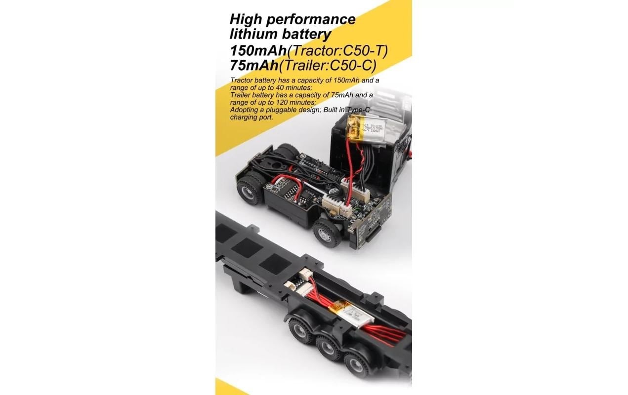 RC-LKW »Turbo Racing Lastwagen C50 mit Anhänger Weiss,«