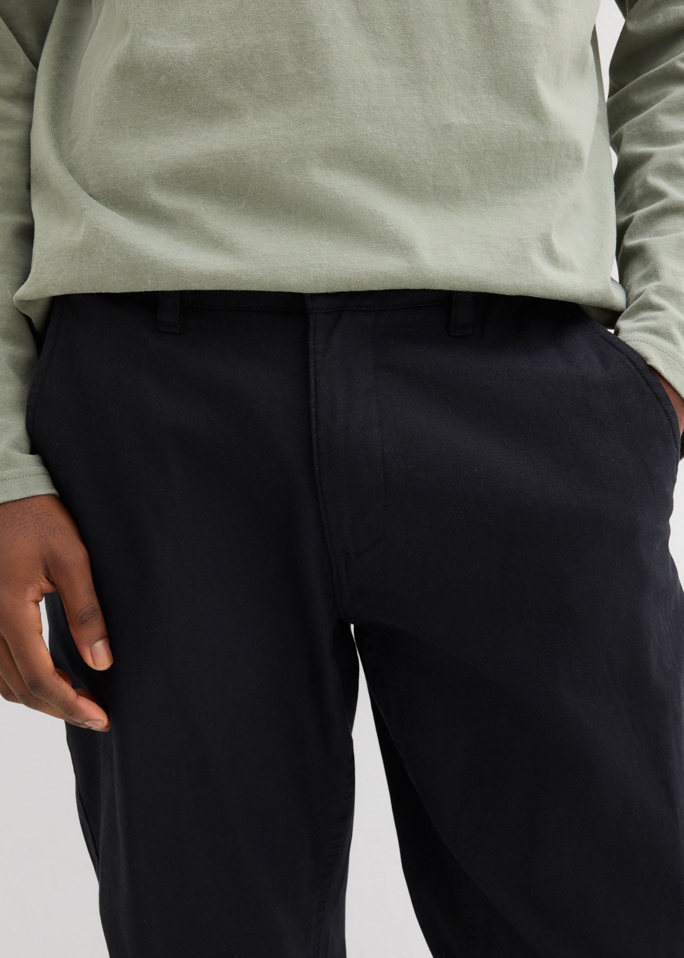 bonprix Chinos  aus Leinen und Baumwolle, Regular Fit, im Chino-Stil