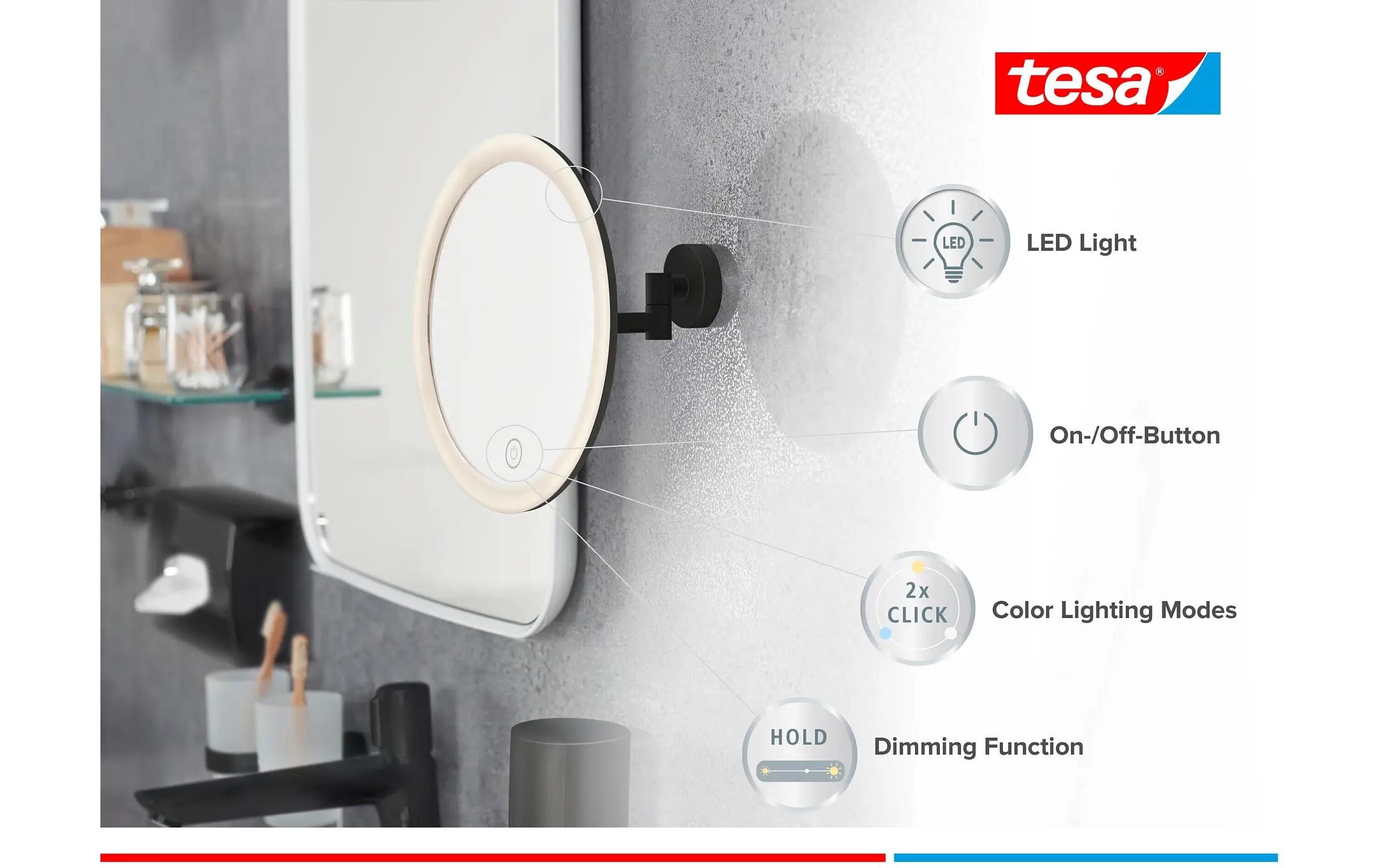 tesa Kosmetikspiegel »Visioon LED«