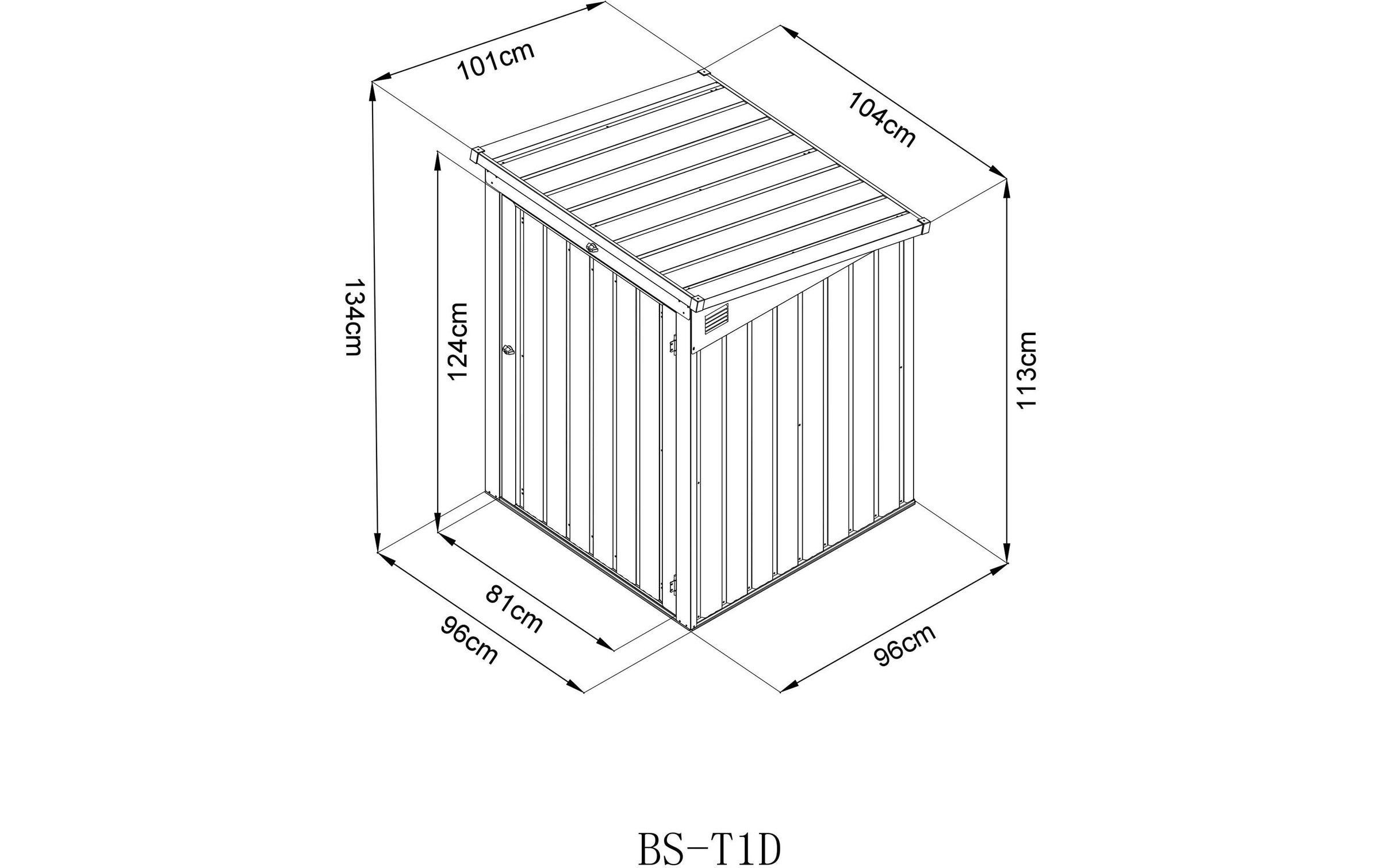 WESTMANN Coffre à poubelles »ISBS-T1D« pour 1x240 l, LxPxH : 104x101x134 cm