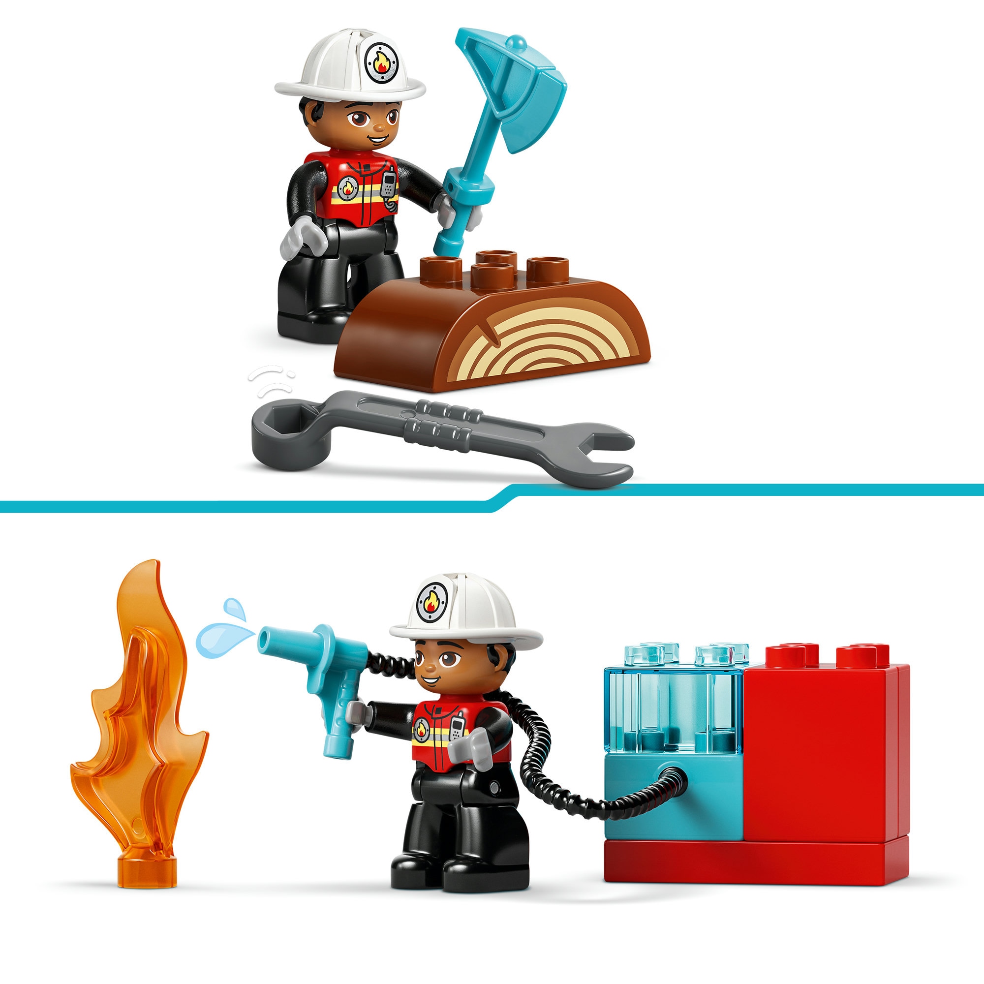 LEGO® Pions de construction »Löschauto mit Schlauch und Feuerwehrmann (10473), LEGO DUPLO Town«