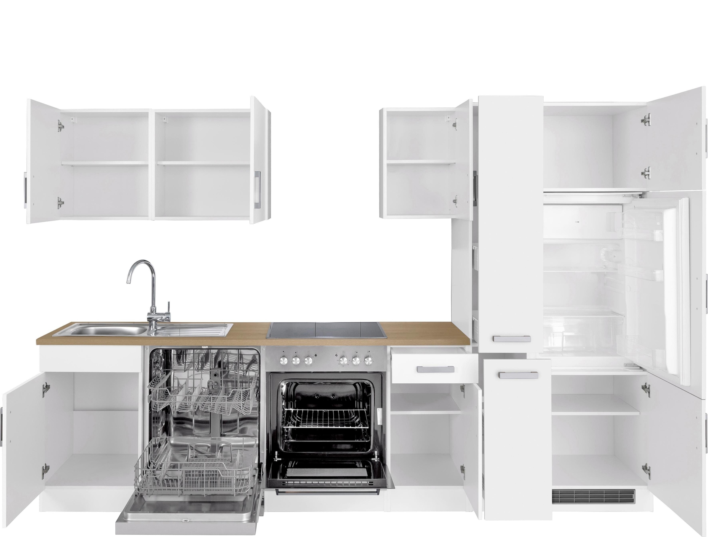 KOCHSTATION Kitchenette »KS-Gera« Largeur 300 cm, avec appareils électriques en option, avec plan de travail