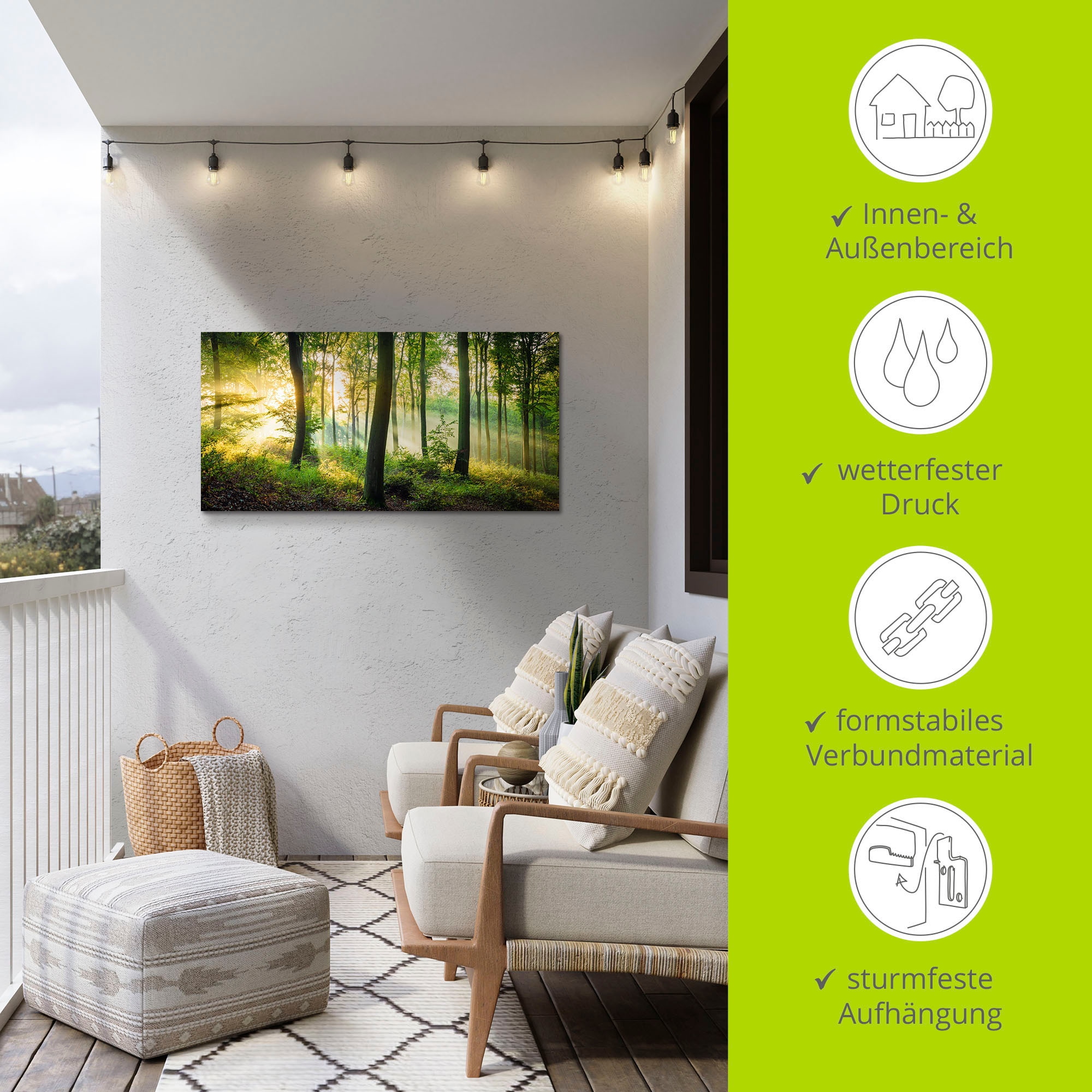 Artland Wandbild »Herbst im Wald II« Waldbilder 1 Stk. tlg. als Alubild, Leinwandbild, Poster in verschied. Grössen