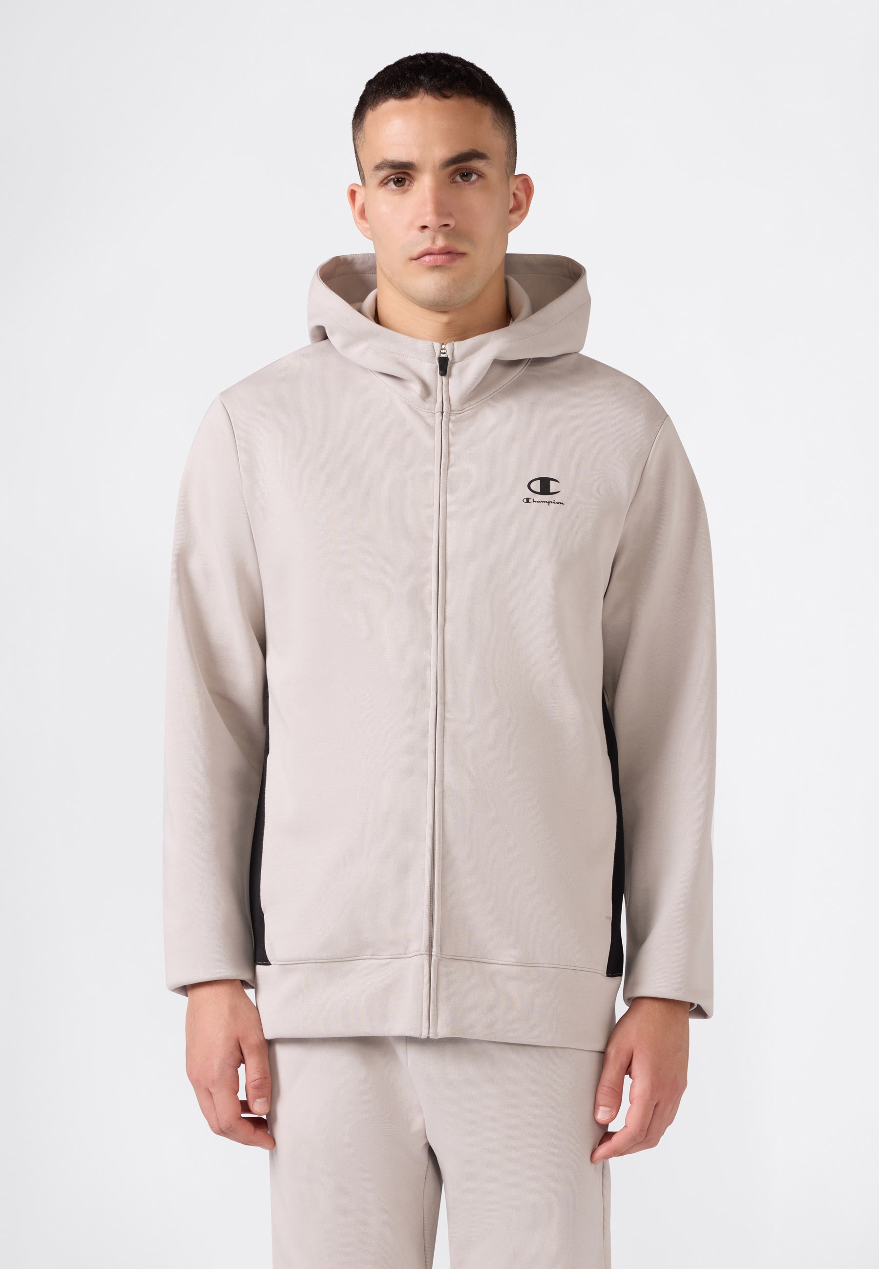 Image of Champion Sweatjacke mit Kapuze, formstabile Optik, aus Baumwollmischung