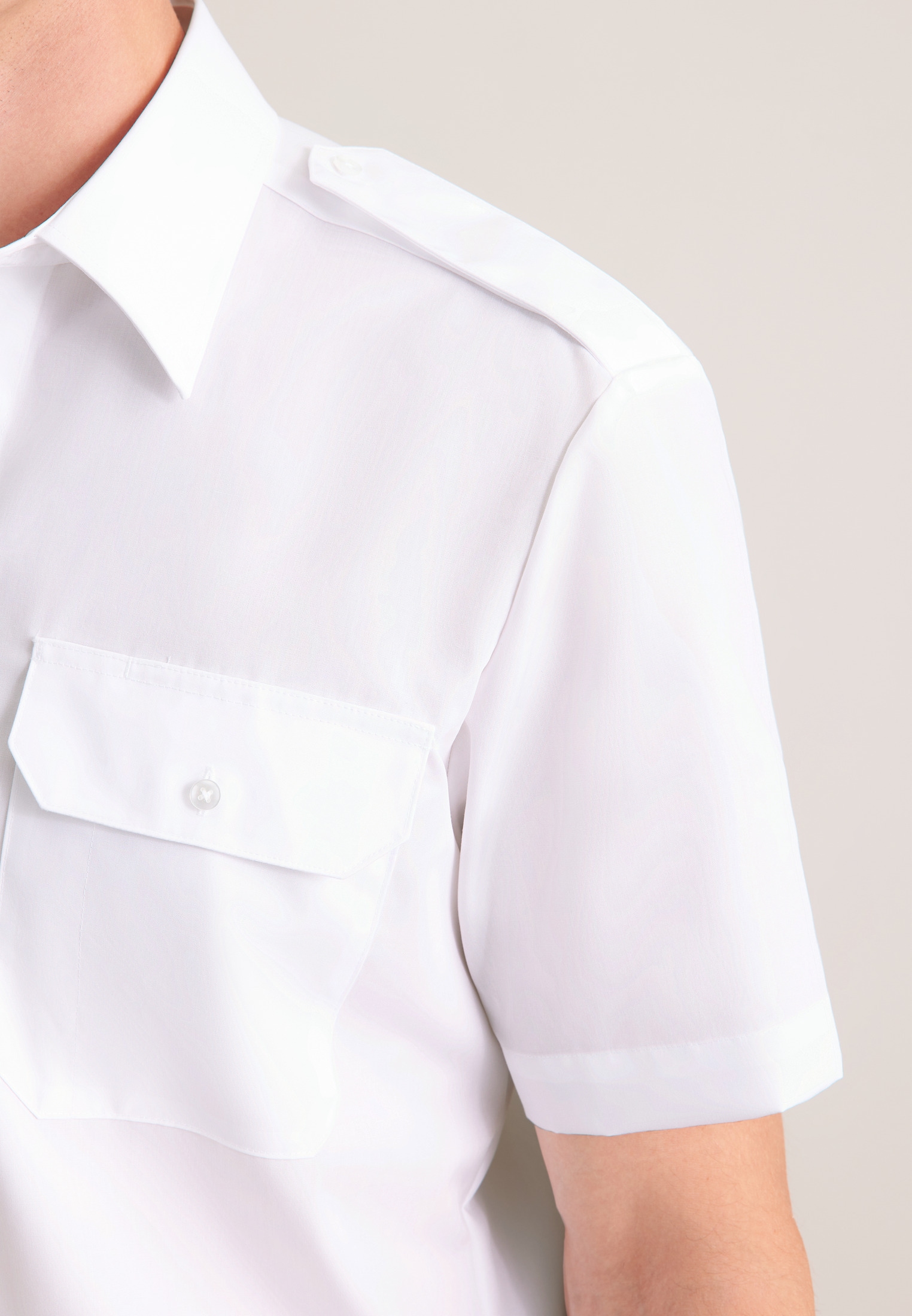 seidensticker Chemise de pilote »Pilotenhemd« col Kent 1/2 Regular uni