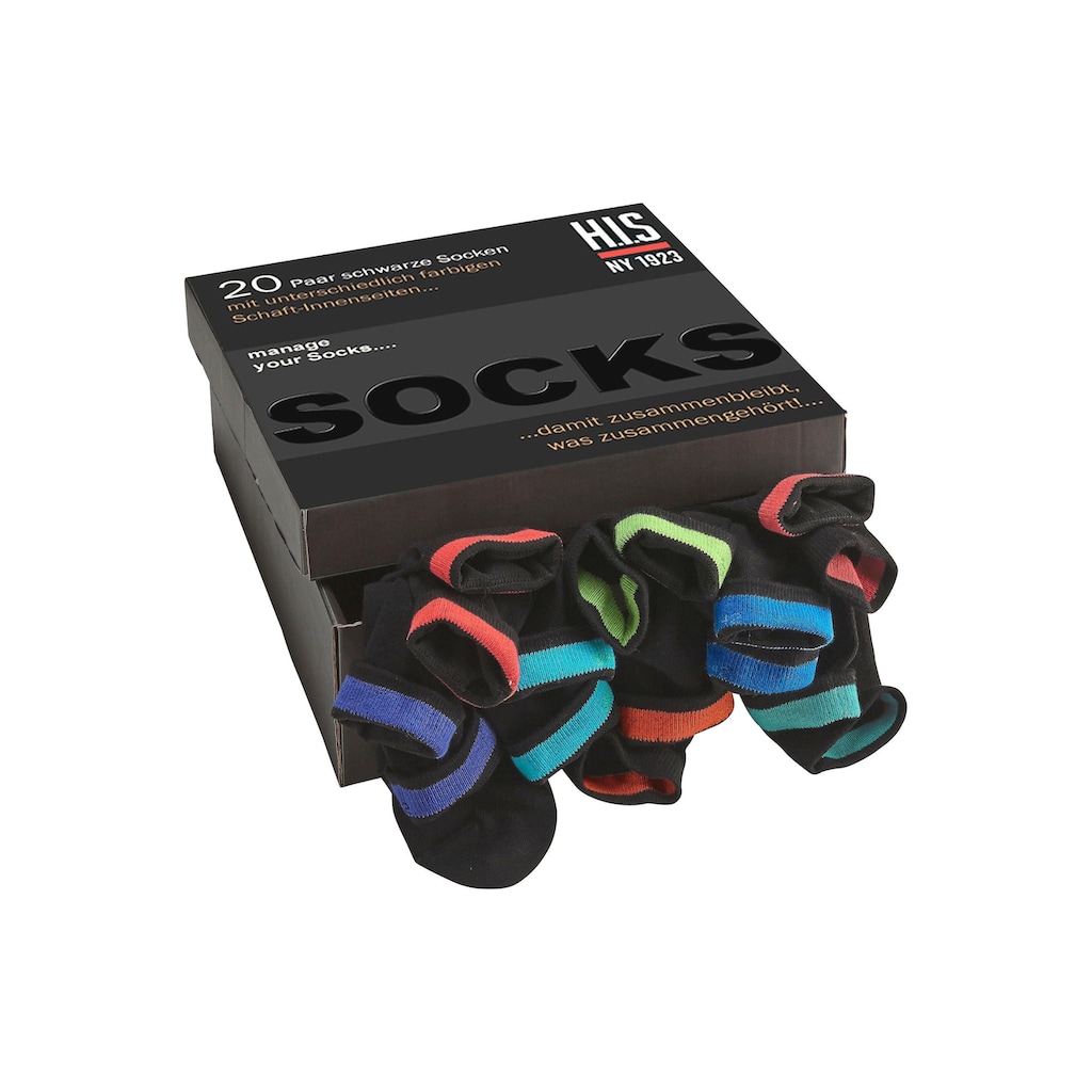 H.I.S Socken, (Box, 20 Paar), in praktischer Geschenkbox