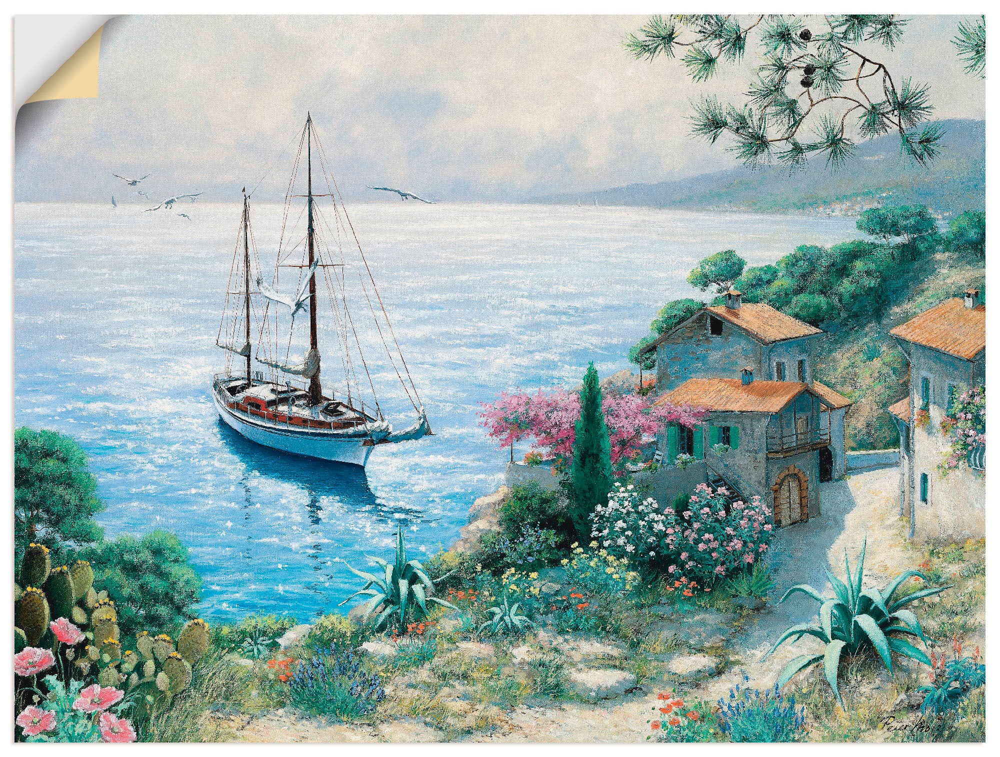 Image of Artland Wandbild »Die Bucht«, Boote & Schiffe, (1 St.), in vielen Grössen & Produktarten -Leinwandbild, Poster, Wandaufkleber / Wandtattoo auch für Badezimmer geeignet bei Ackermann Versand Schweiz