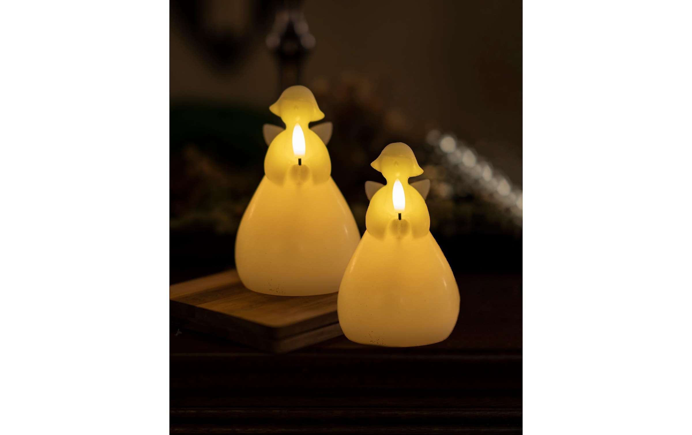 Sirius LED-Kerze »LED Engel Lucia, 2er Set,Wachs,Weiss«