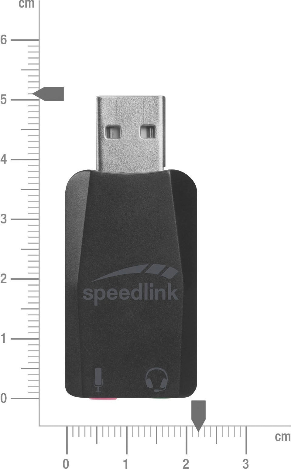 Speedlink USB-Soundkarte »VIGO externe Soundkarte, USB-A zu 3,5mm Klinke«, USB Adapter mit Mikrofon- und Kopfhörereingang, PC und PS4