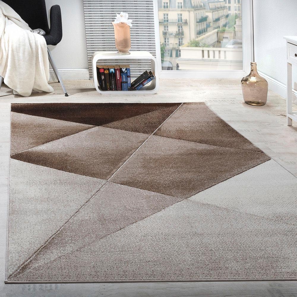 Paco Home Läufer »ECE 922«, rechteckig, 13 mm Höhe, Teppich-Läufer, Kurzflor, modernes geometrisches Design