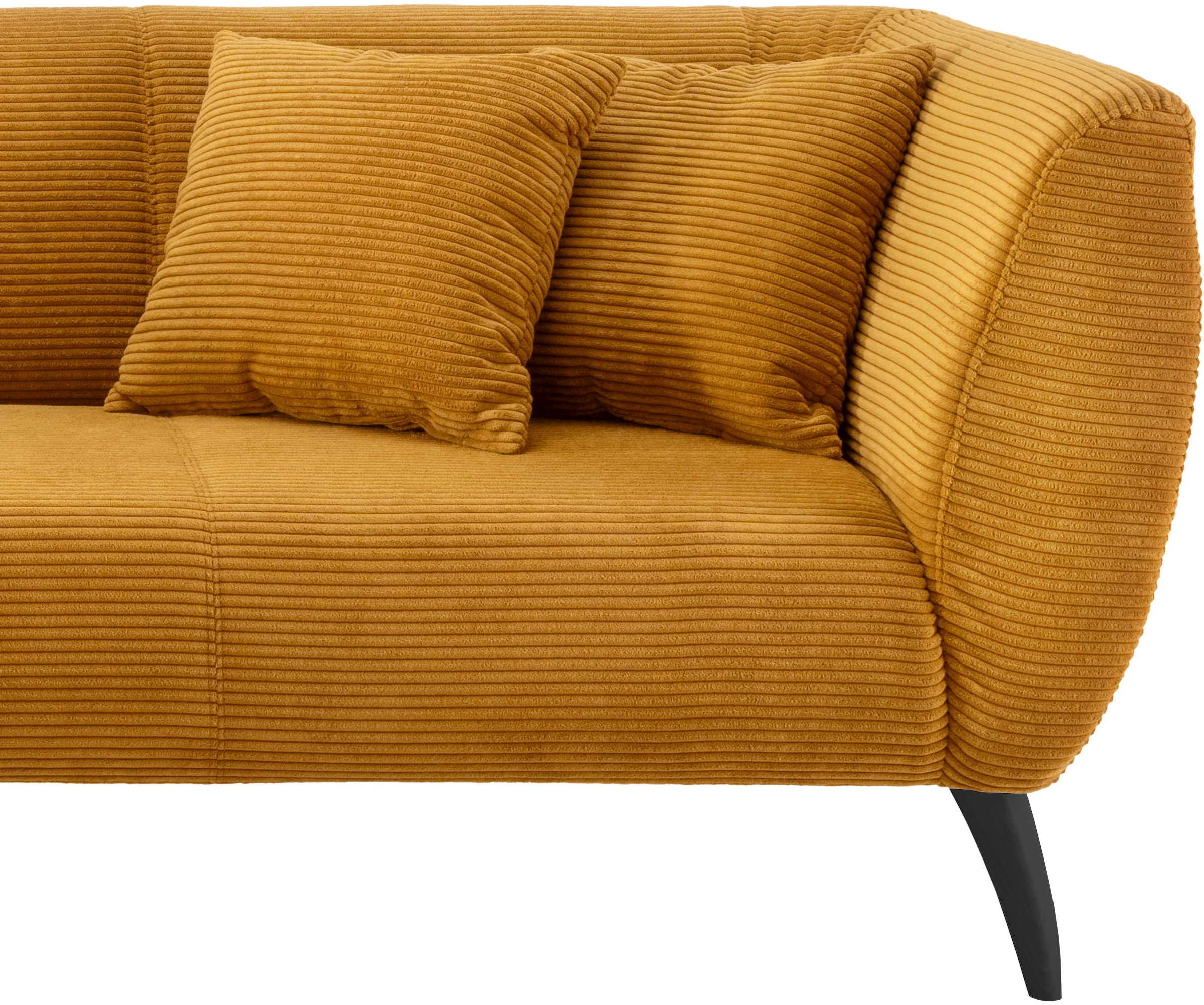INOSIGN Ecksofa »Colori L-Form«, Holzfussfarbe wählbar, inkl. 4x Zierkissen