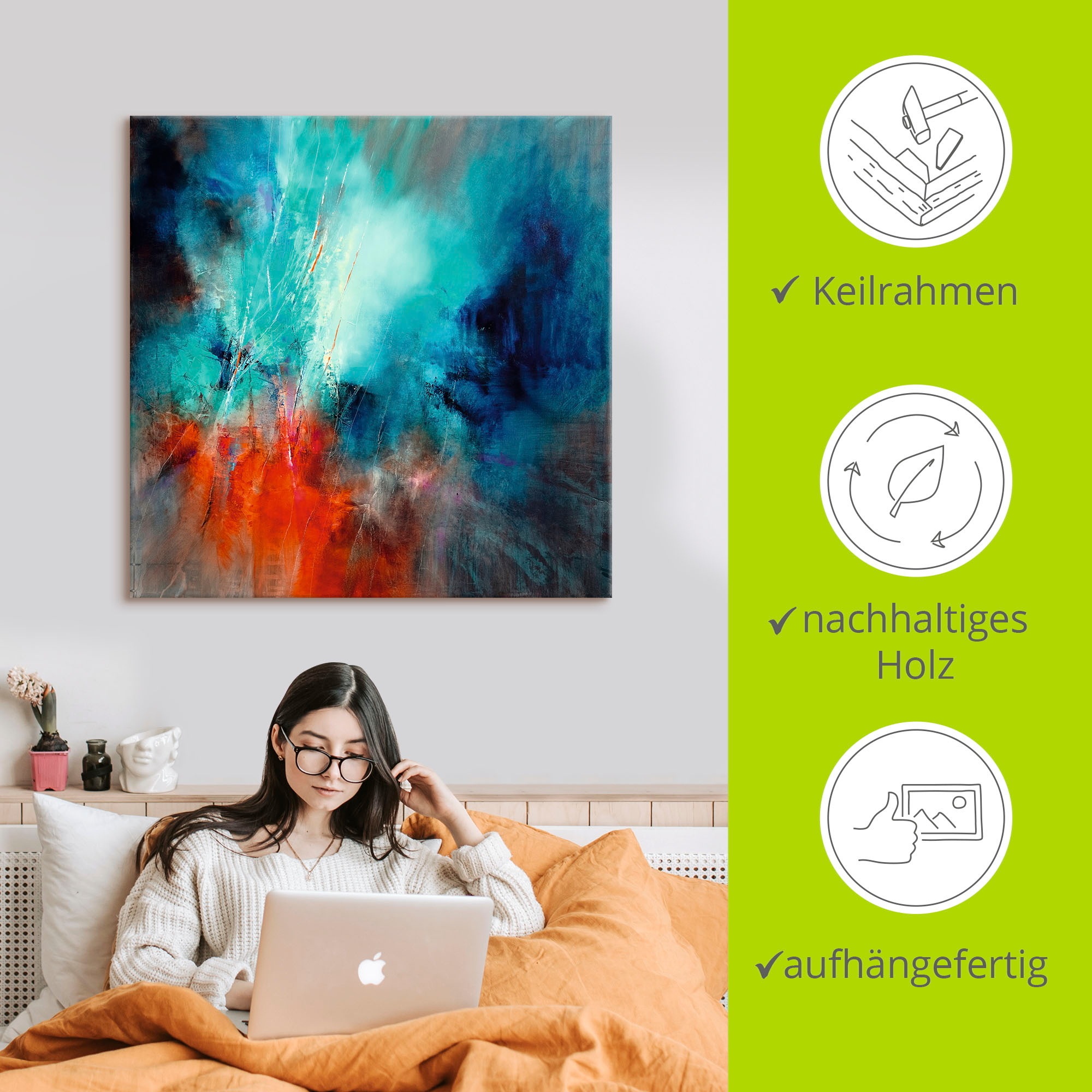 Artland Wandbild »Frühling im Eistobel« Gegenstandslos 1 Stk. tlg. als Alubild, Leinwandbild in verschied. Grössen