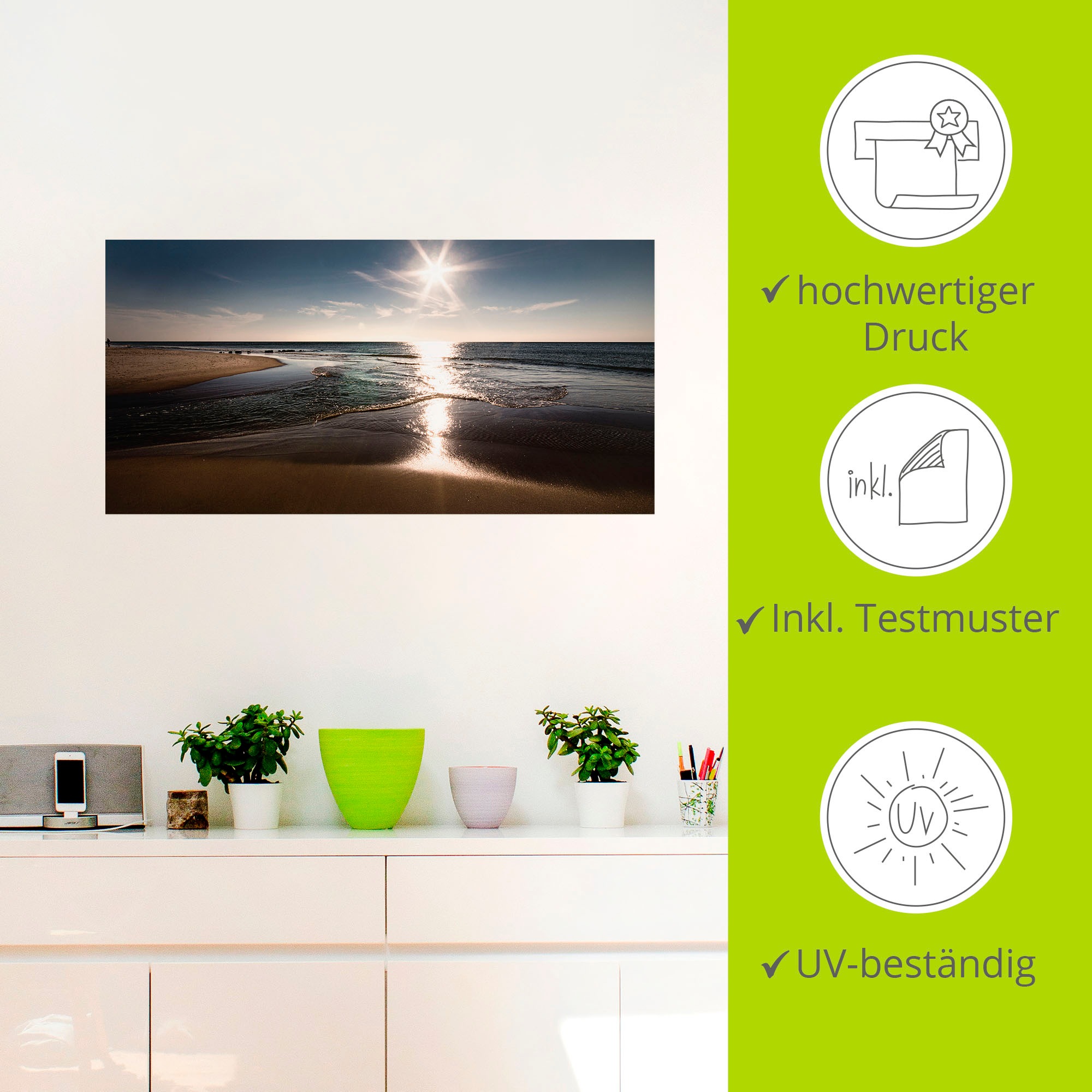 Artland Wandbild »Sylt IV«, Strand, (1 St.), als Leinwandbild, Poster, Wandaufkleber in verschied. Grössen