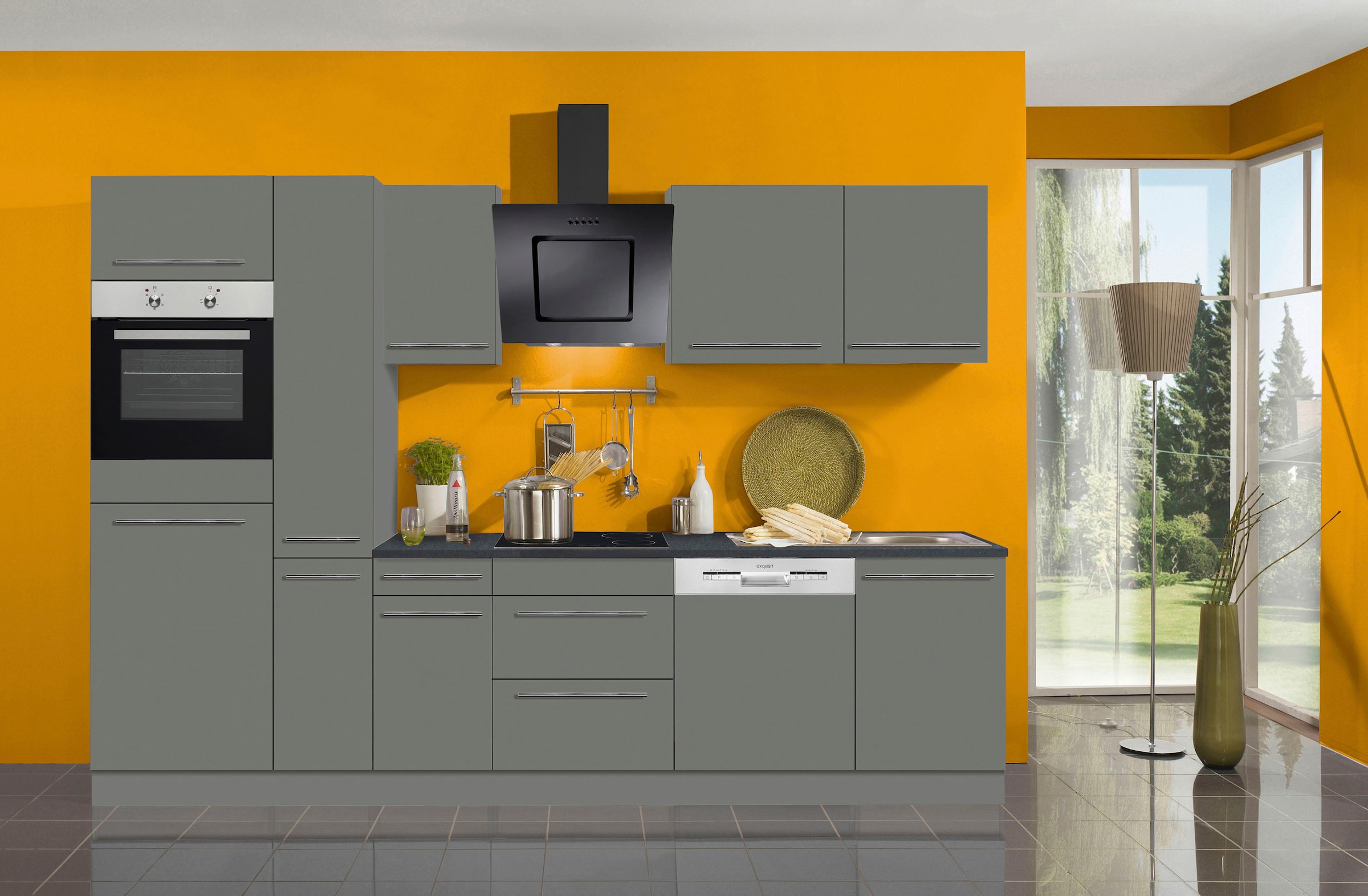 OPTIFIT Küchenzeile »Bern« Breite 300 cm, höhenverstellbare Füsse, wahlweise mit E-Geräten