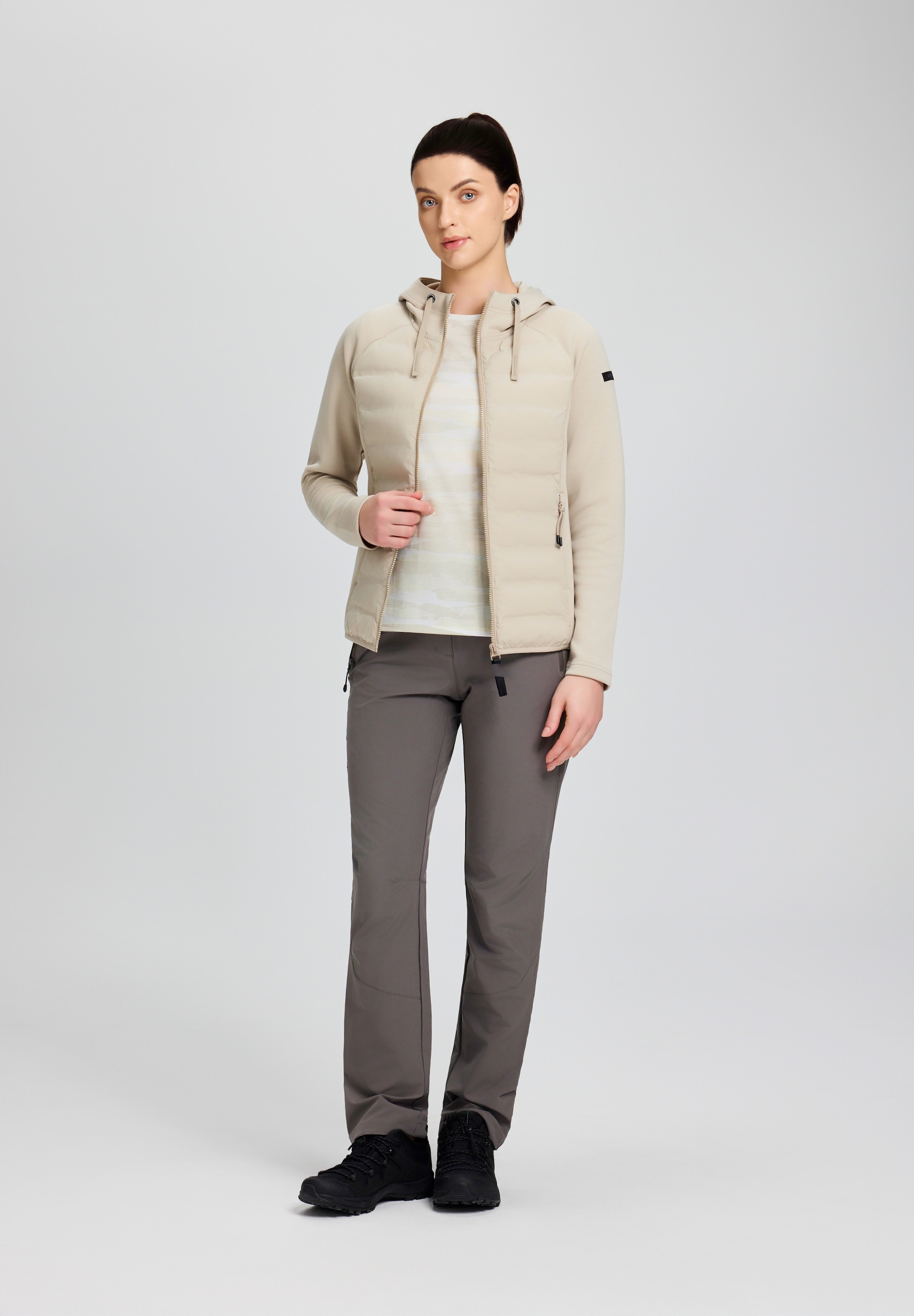 Icepeak Hybridjacke »ICEPEAK ASHBURN« mit fester Kapuze und Kordelzügen, aus 4-Wege-Stretch-Material