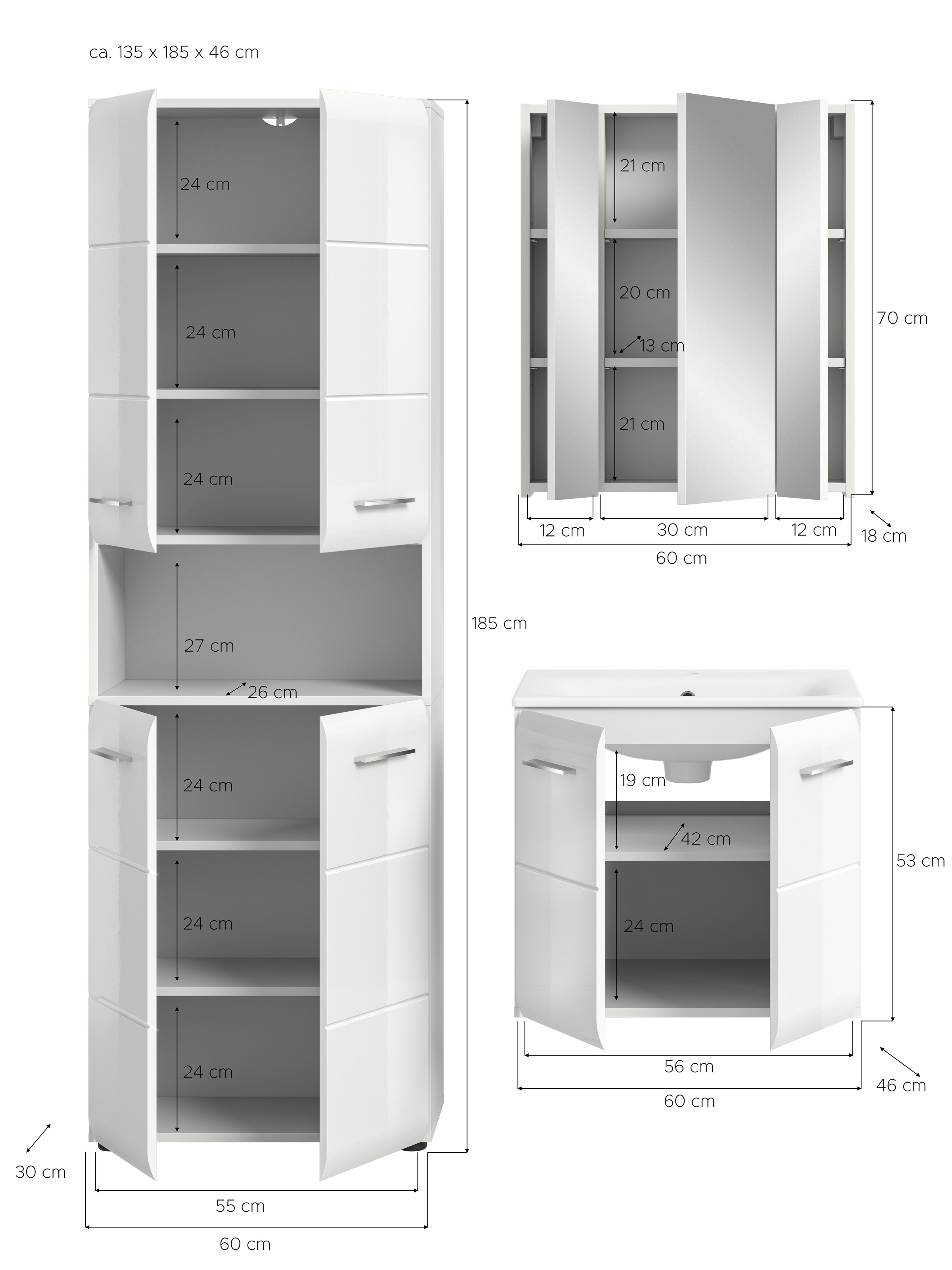 INOSIGN Ensemble de salle de bains Set, 4 cuis tlg.