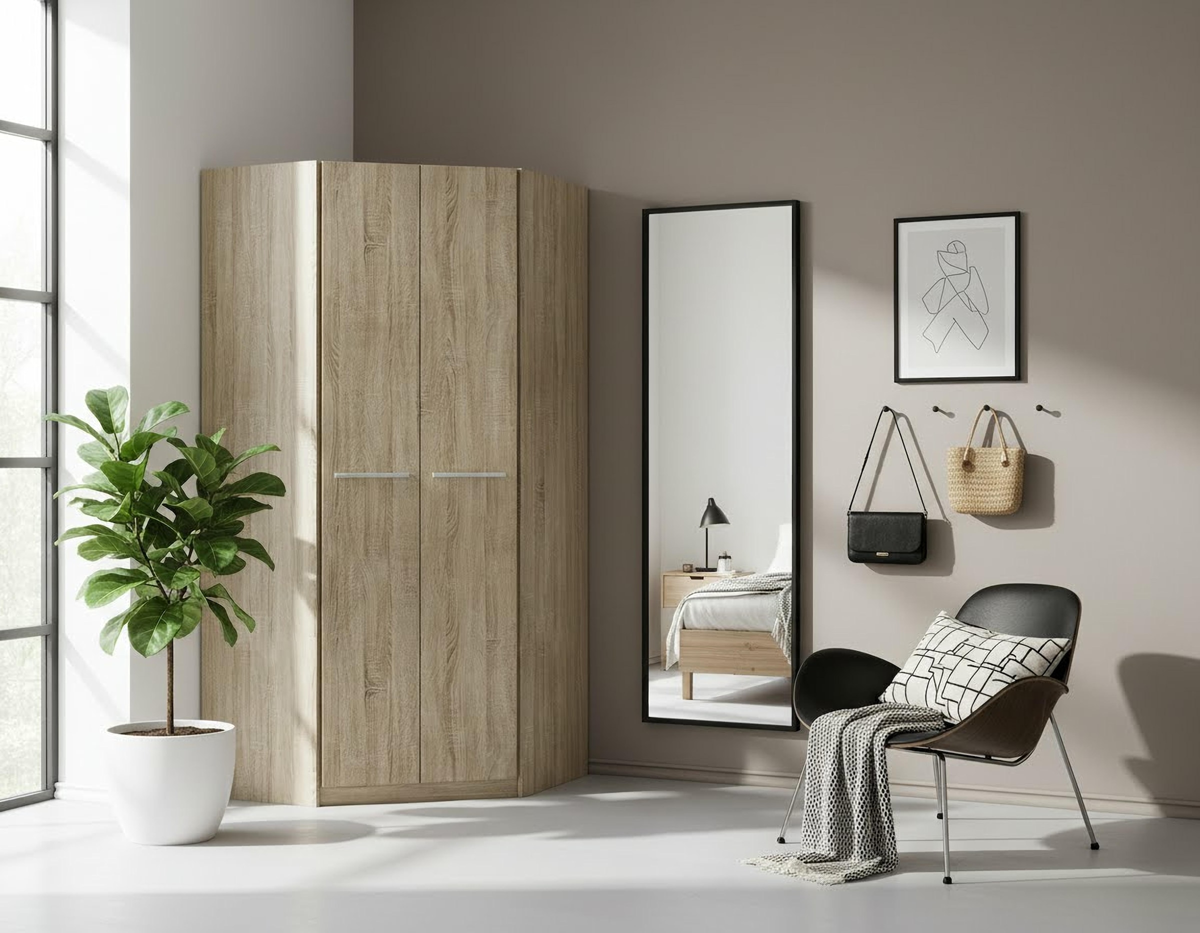 priess Eckkleiderschrank »Barcelona Kleiderschrank Ecklösung Raumwunder« in 2 Tiefen Schrank Eckschrank Garderobe