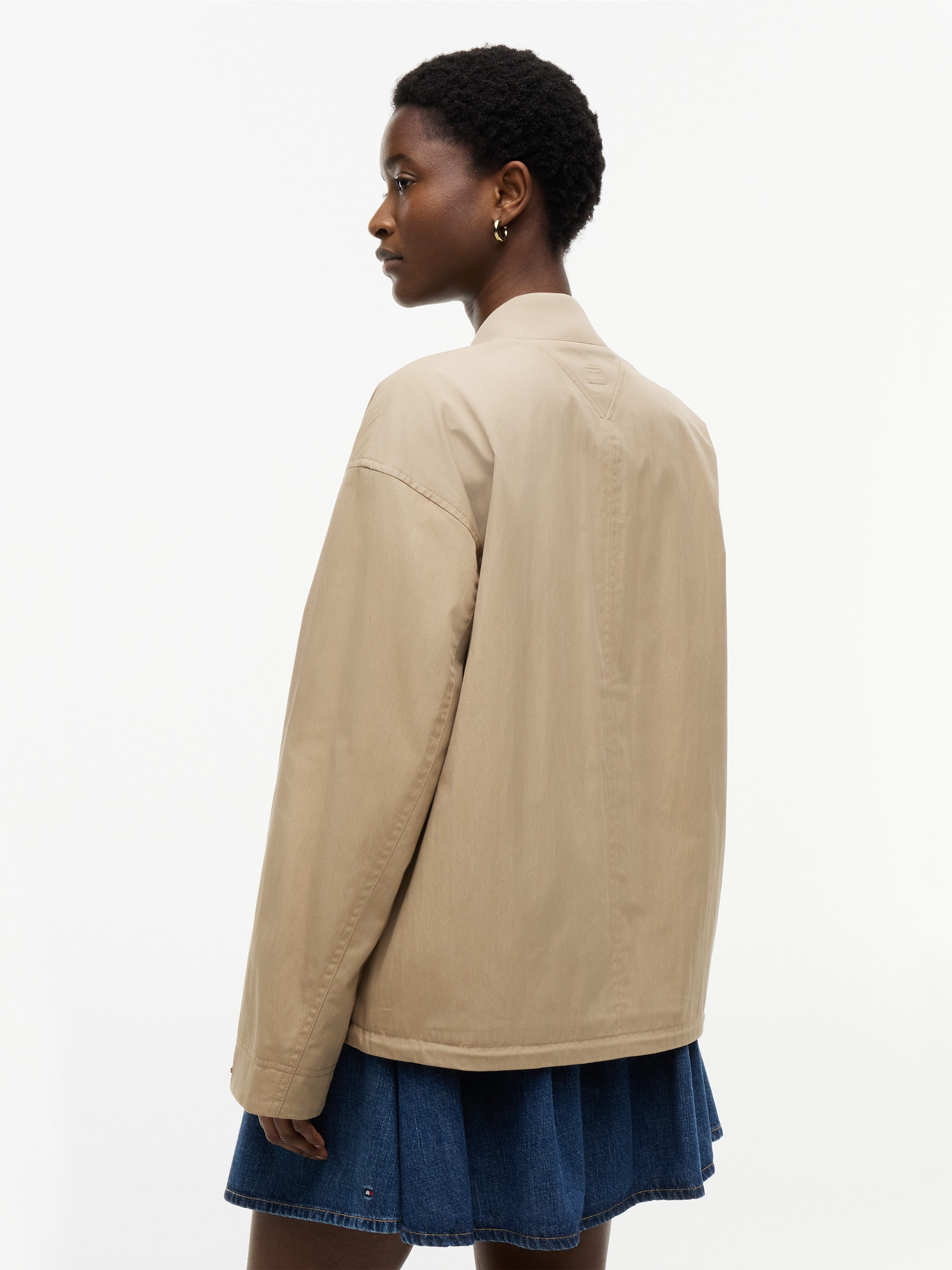 Tommy Hilfiger Veste bomber »COTTON BOMBER« ohne Kapuze Baumwollmischung, mit Logostickerei