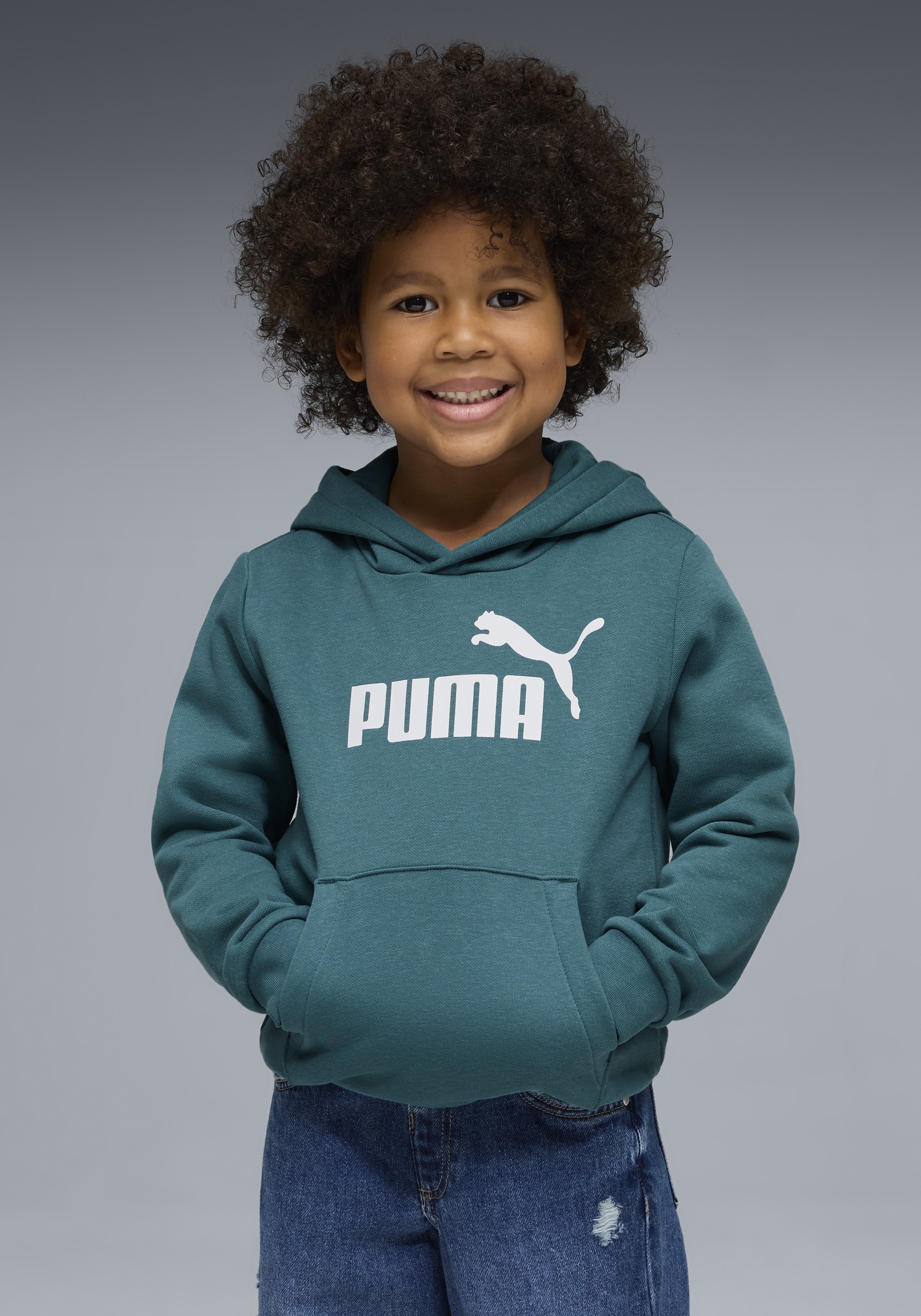 PUMA Sweat à capuche »ESS NO. 1 LOGO HOODIE FL PS«, für Kinder, Regular Fit, mit Kängurutasche, mit Jerseyfutter
