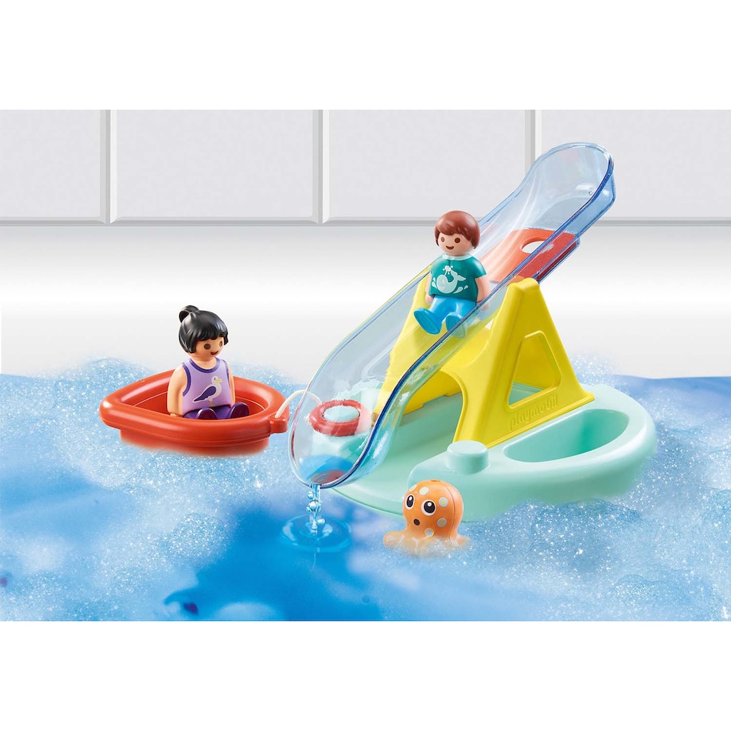 Playmobil® Konstruktions-Spielset »Badeinsel mit Wasserrutsche (70635), Playmobil 123 - Aqua«, (8 St.), Badespielzeug; Made in Europe