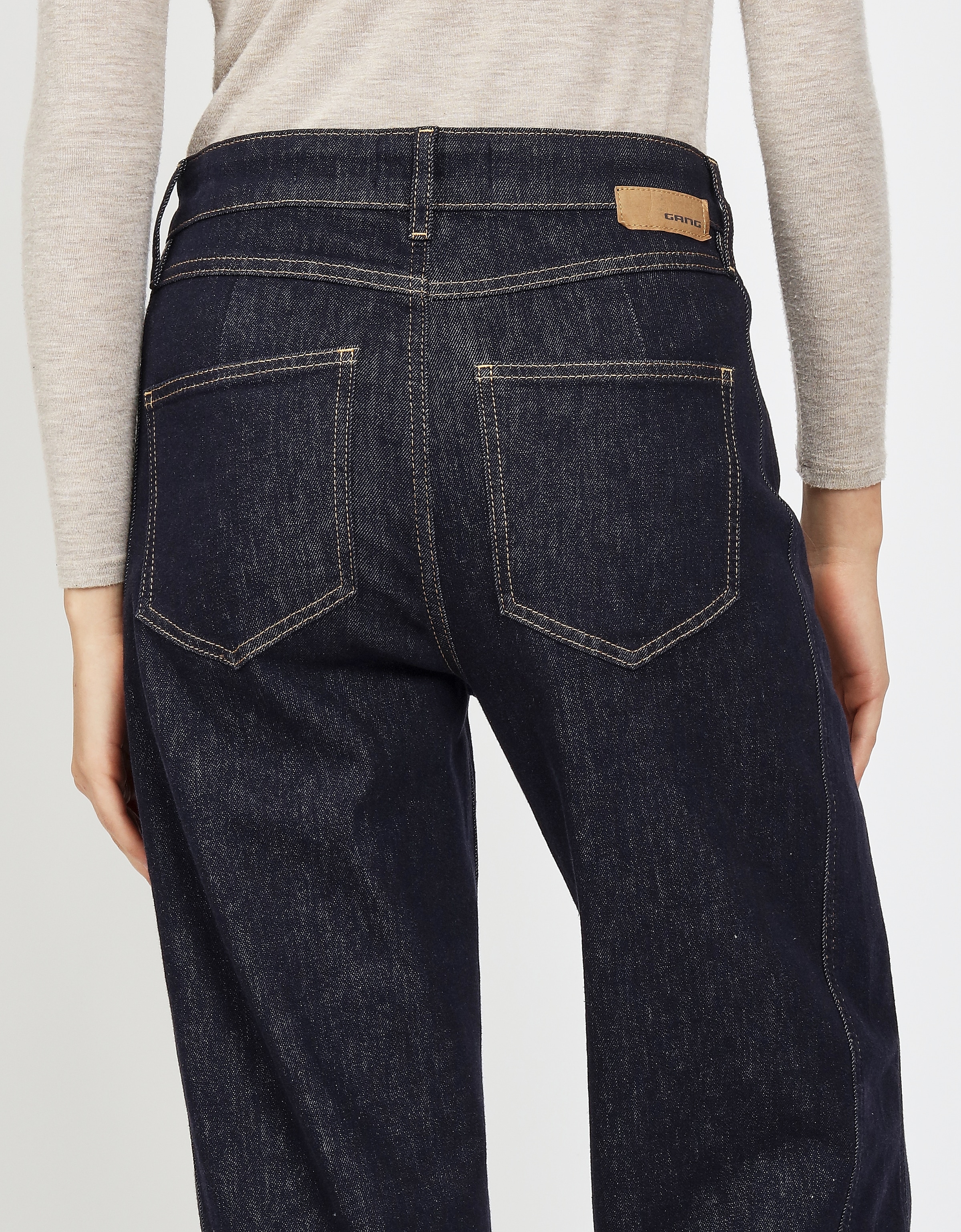 GANG Straight-Jeans »94BLAKE STRAIGHT«, hoher Bund, Umschlag am Saum