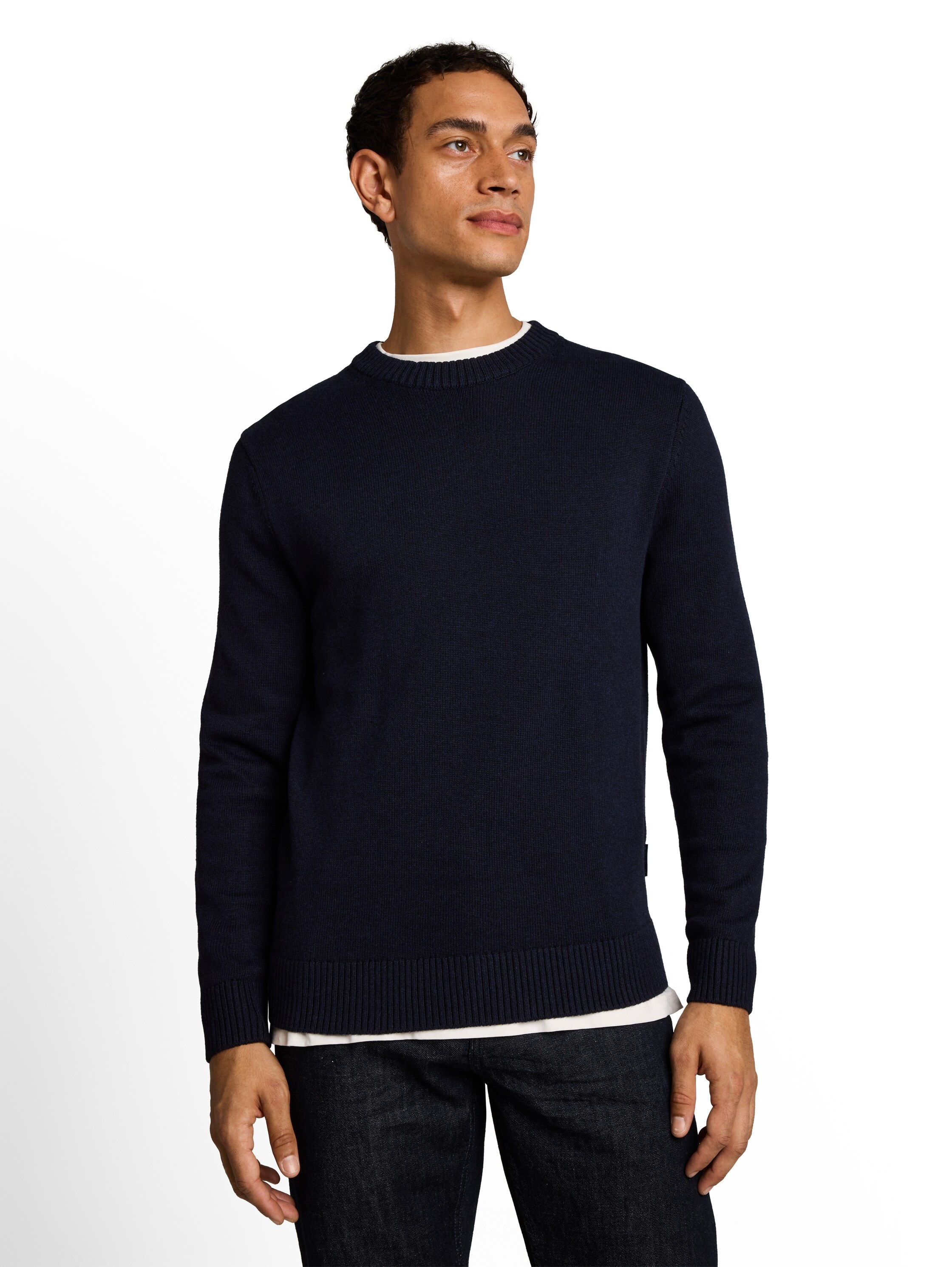 TOM TAILOR Pull en tricot À col rond / coton