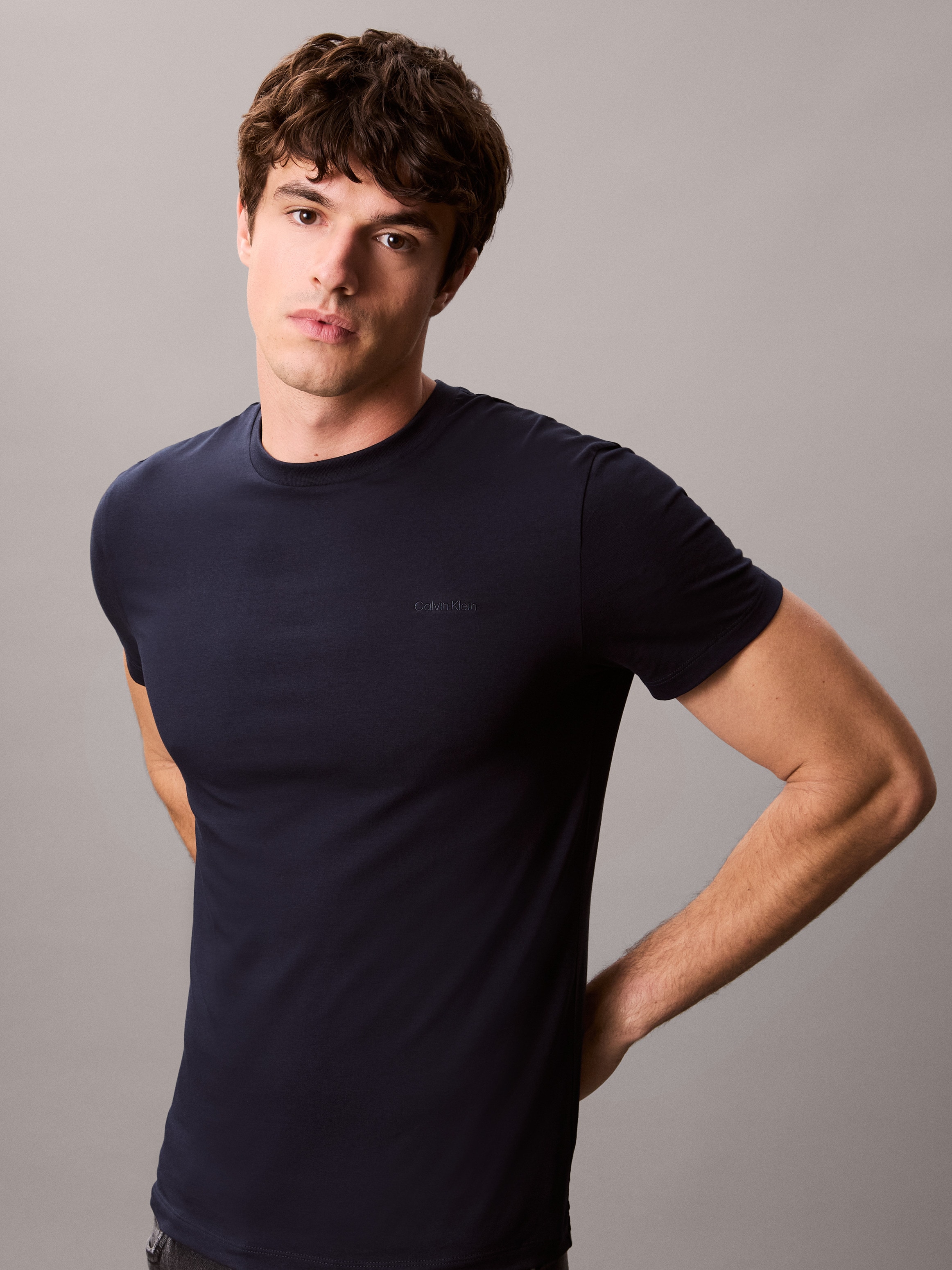 Calvin Klein T-Shirt »SS STRETCH COTTON SLIM TEE«, Mit Rundhalsausschnitt