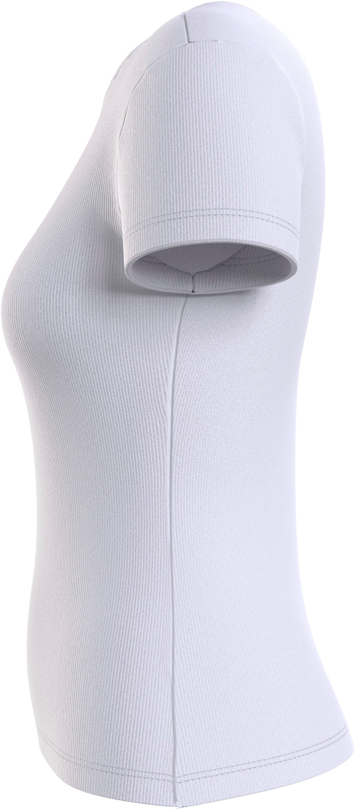 Tommy Jeans Kurzarmshirt »TJW SLIM BADGE RIB TEE«, in gerippter Struktur