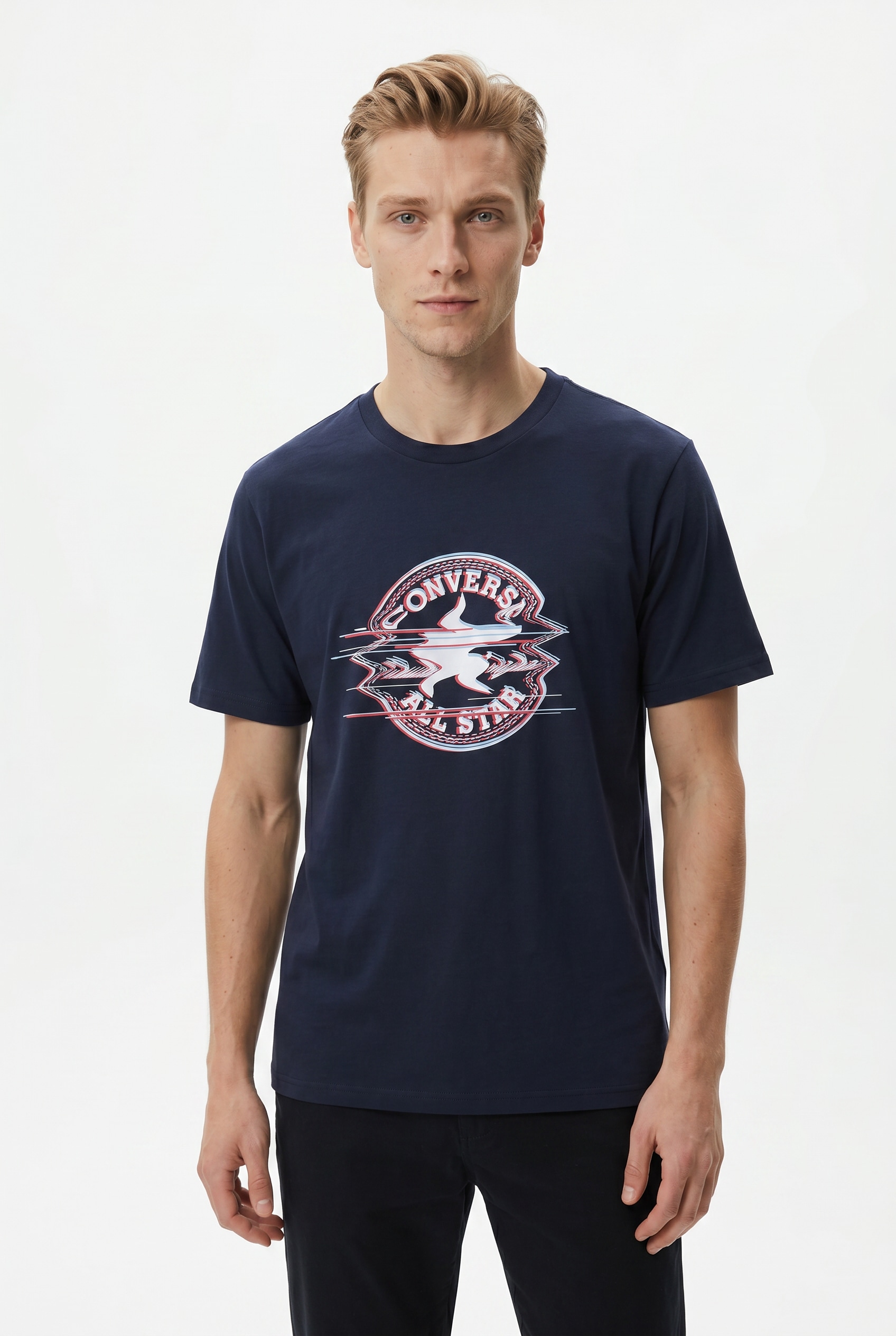 Converse T-Shirt unifarbenes Design, mit Rundhalsausschnitt, aus Baumwolle