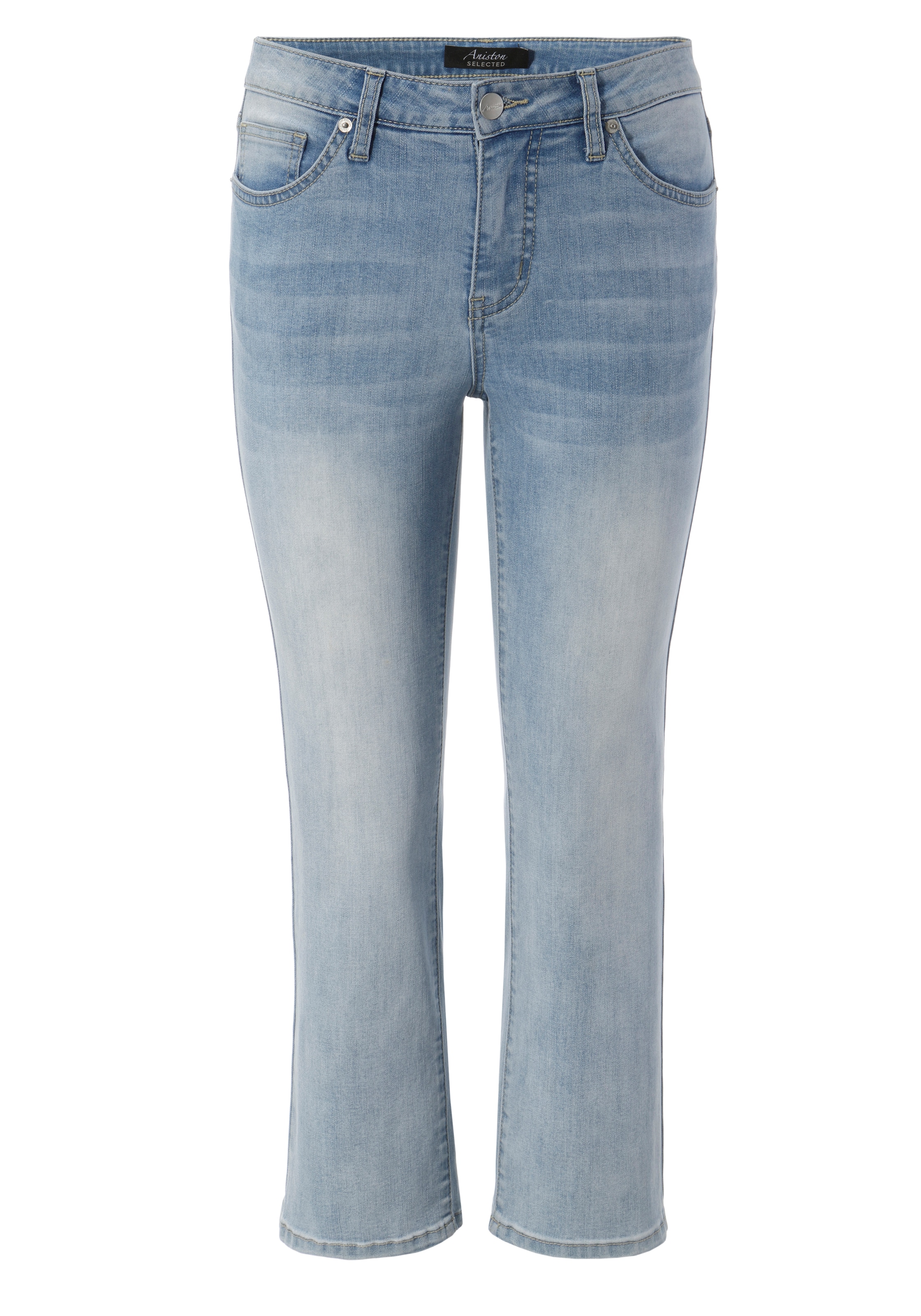 Länge Straight-Jeans, ♕ in SELECTED Aniston verkürzter bestellen cropped versandkostenfrei