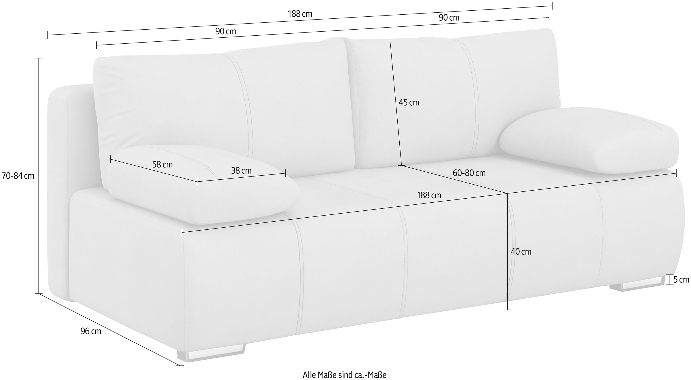 COLLECTION AB Sofa »Torsten«, mit Bettfunktion und Bettkasten