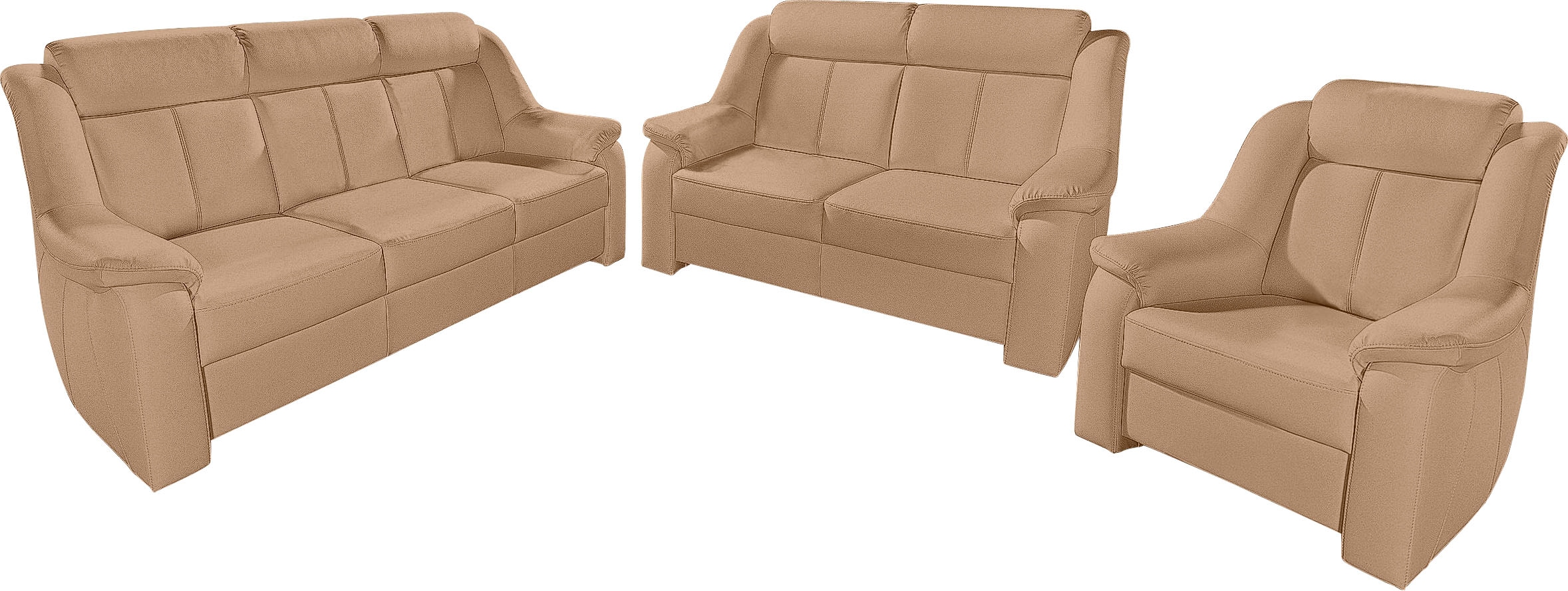 sit&more Ensemble rembourré »Basel« Set, bestehend aus 3-Sitzer + 2-Sitzer + Sessel