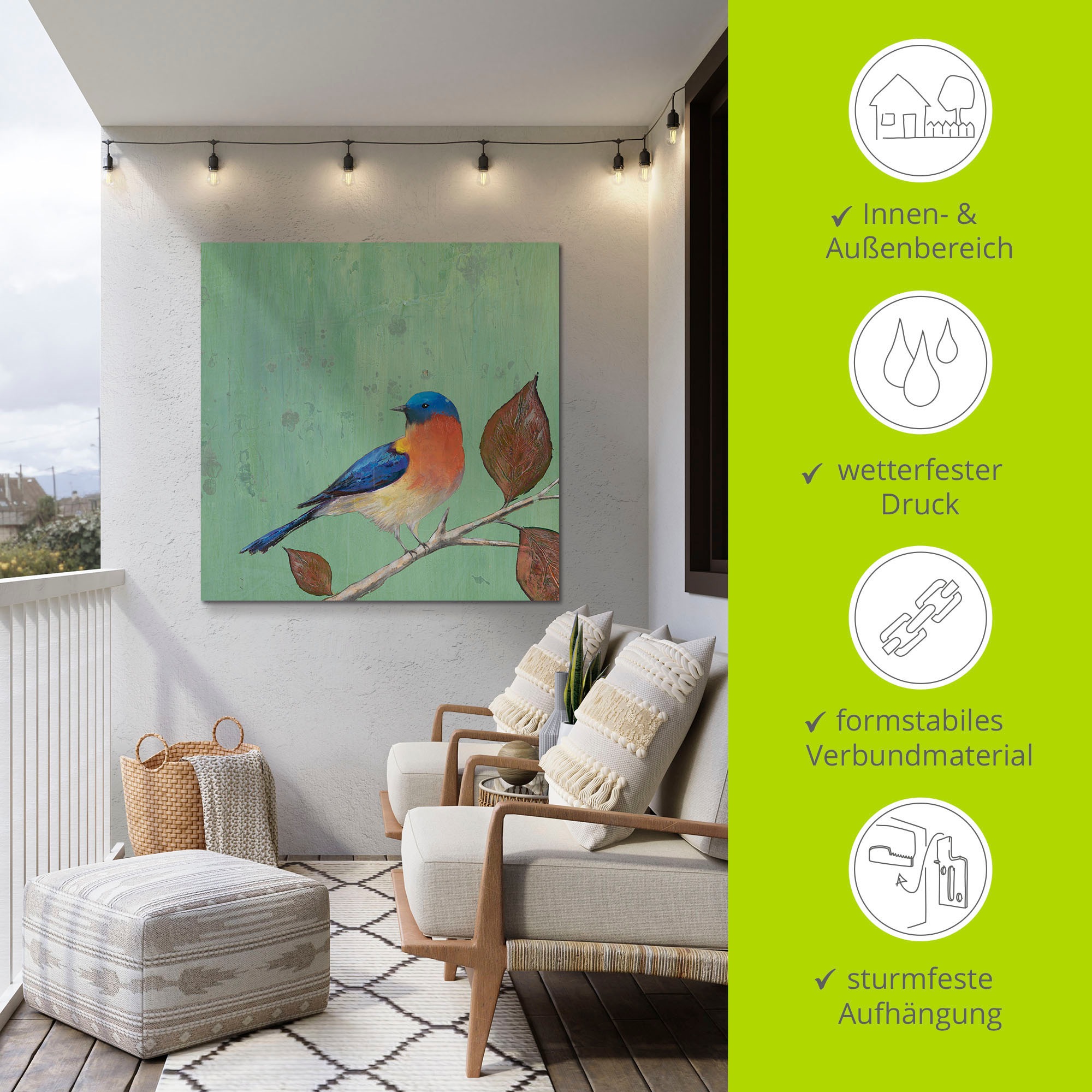 Artland Alu-Dibond-Druck »Ruhefluss II«, Vögel, (1 St.), für Innen- und Aussenbereich geeignet, Outdoorbild