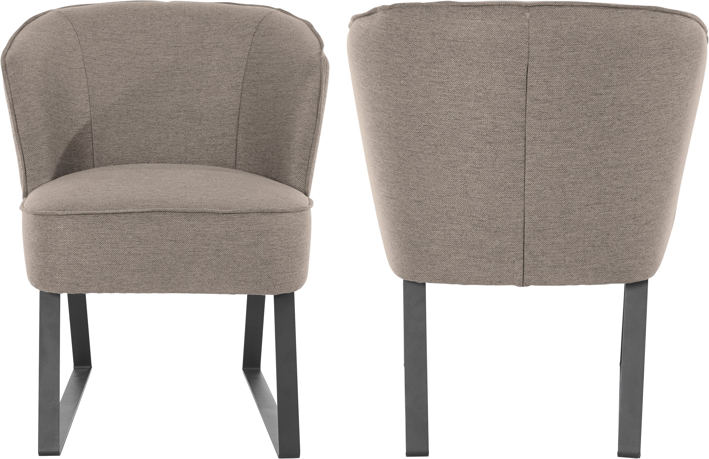 exxpo - sofa fashion Sessel »Americano, Loungesessel«, mit Keder und Metallfüssen, Bezug in verschiedenen Qualitäten, 1 Stck.