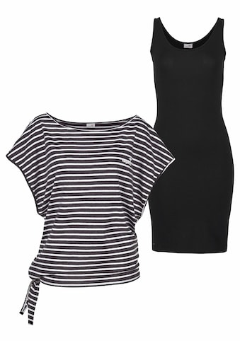 Jerseykleid, (Set, 2 tlg., mit T-Shirt), für einen sommerlichen Kombi-Look