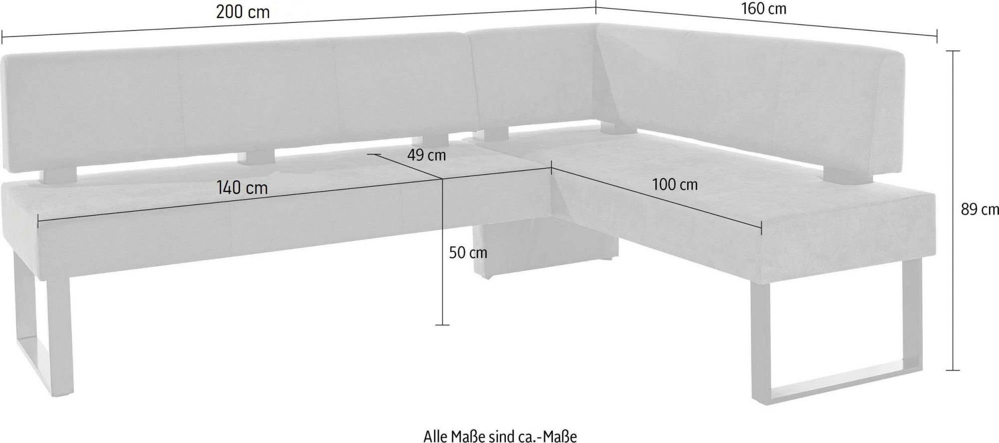 Home affaire Eckbankgruppe »Oliver«, (Set, 4 tlg.), Eckbank mit Wellenunterfederung im Sitz, Tisch Massiv Eiche