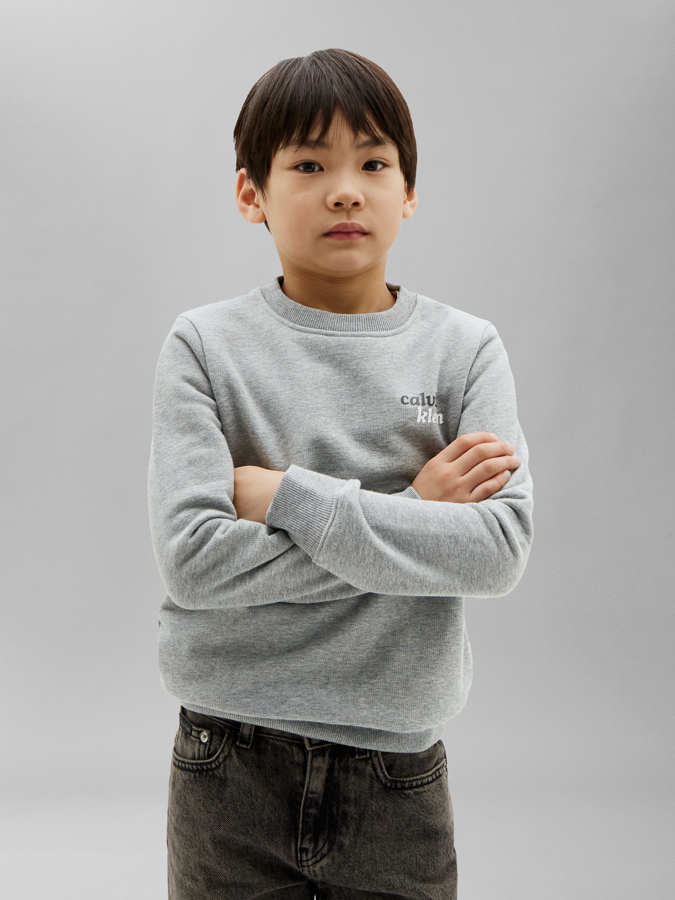 Image of Calvin Klein Jeans Sweatshirt, Logoschriftzug auf dem Rücken, Regular Fit, Baumwollmix