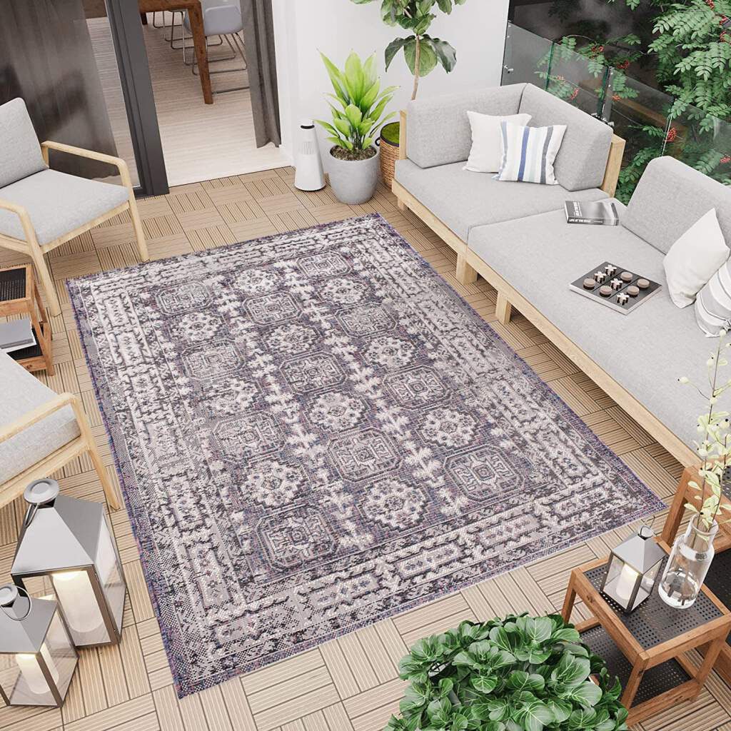 Terrasse Ornamenten Carpet Wohnzimmer, »Outdoor 740«, kaufen Teppich In/- günstig rechteckig, Balkon, Outdoor geeignet, Look, City